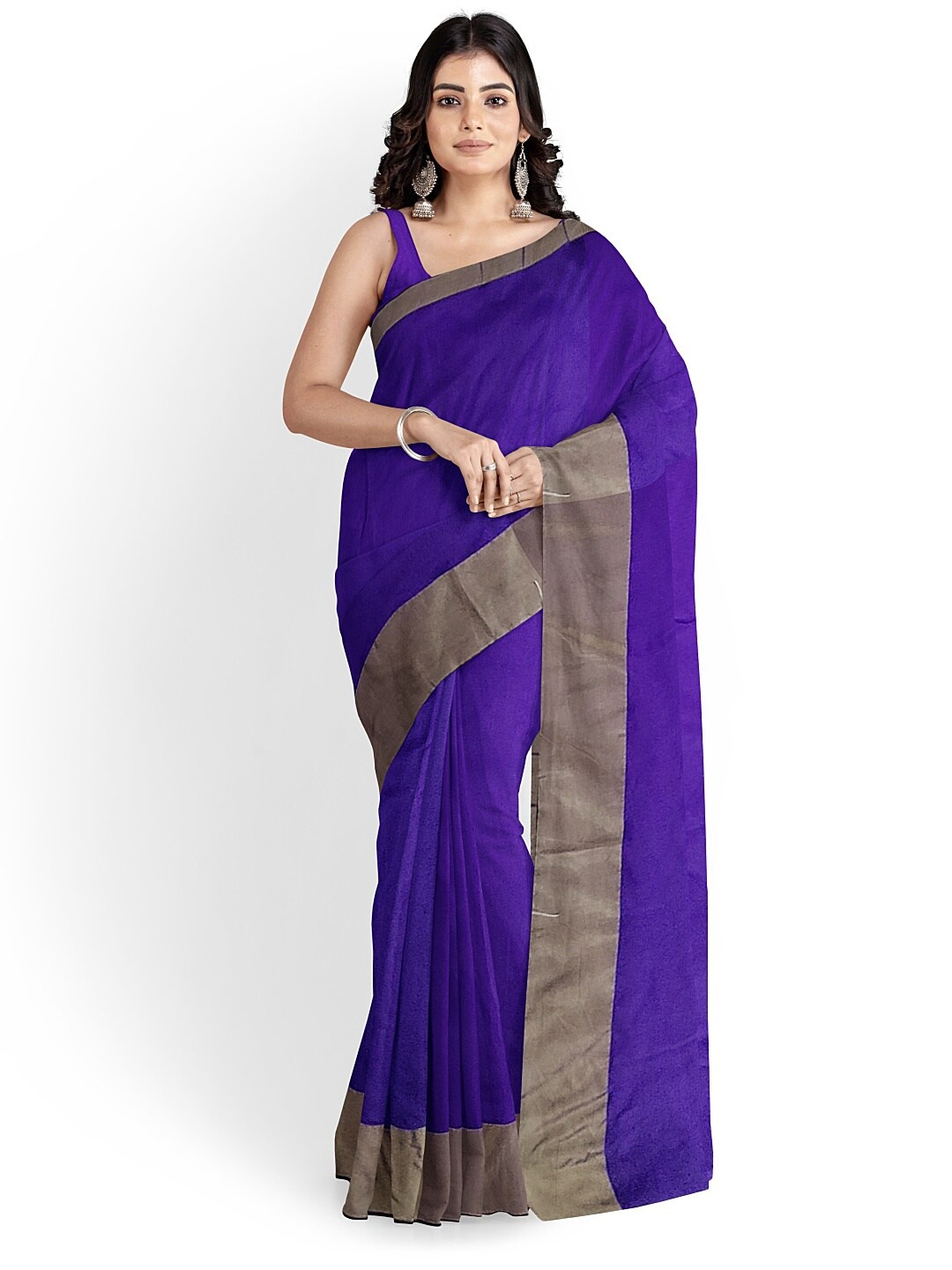 

Florence Purple & Grey Silk Cotton Sungudi Saree