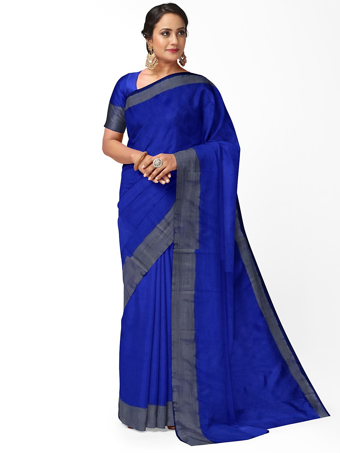 

Florence Blue & Grey Silk Cotton Sungudi Saree