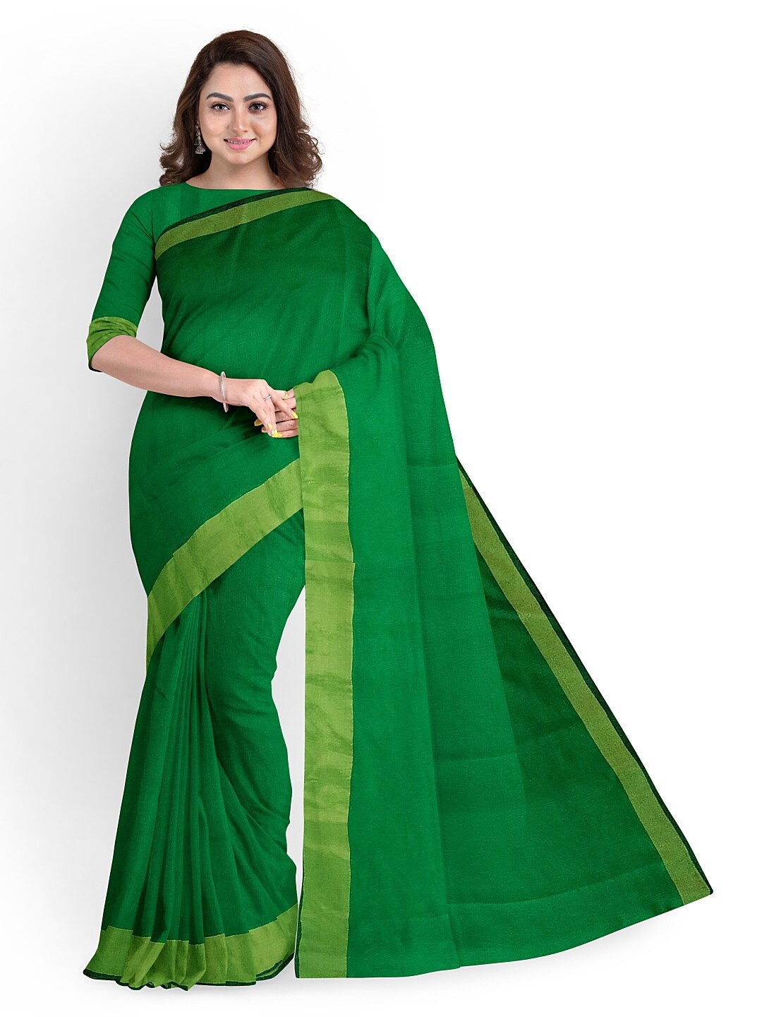 

Florence Green Silk Cotton Sungudi Saree