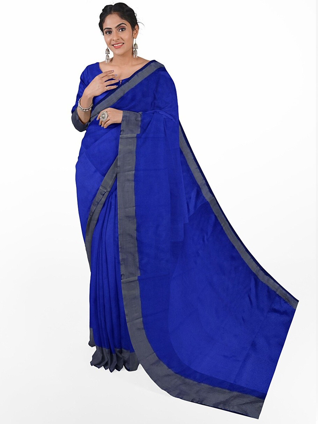 

Florence Blue & Grey Silk Cotton Sungudi Saree