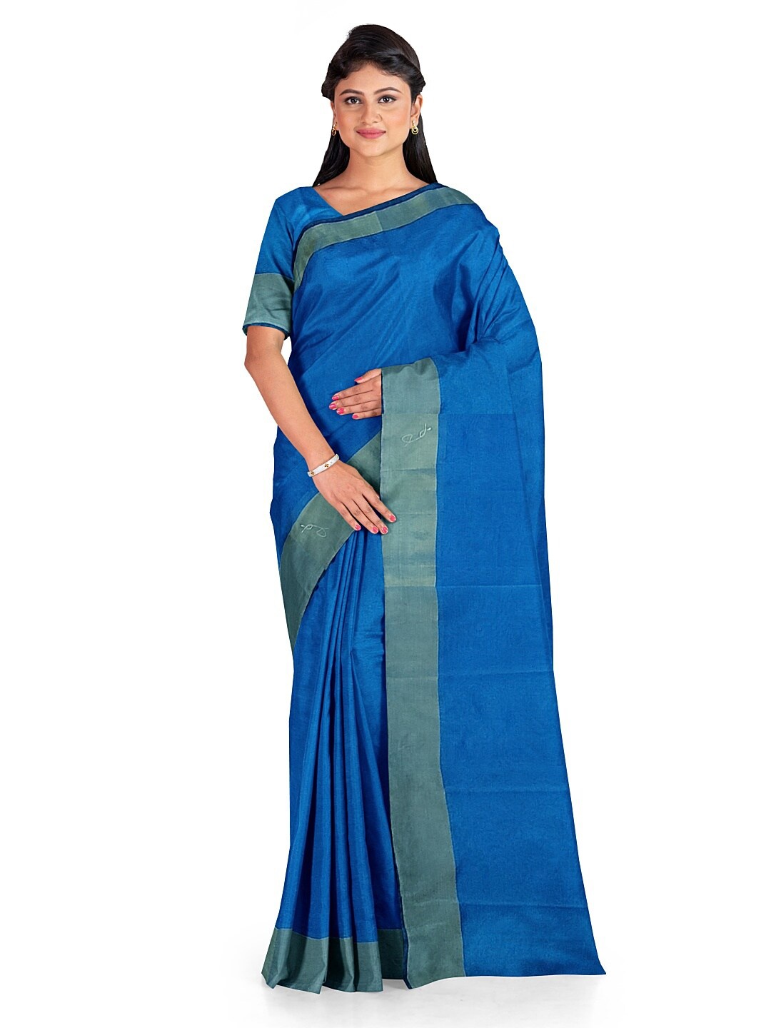 

KALINI Blue Silk Cotton Sungudi Saree