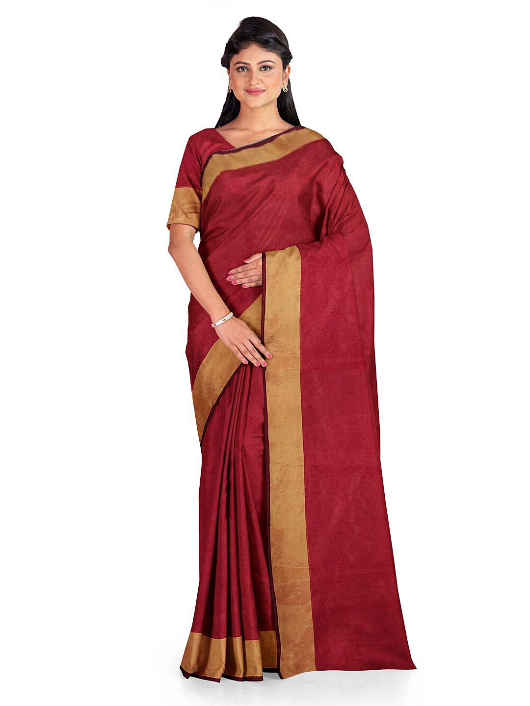 

KALINI Red Silk Cotton Sungudi Saree