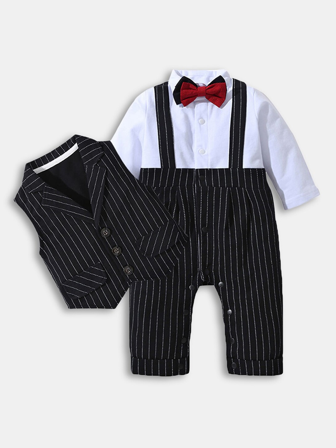 

Hopscotch Boys Black & White Striped Coat with Trousers