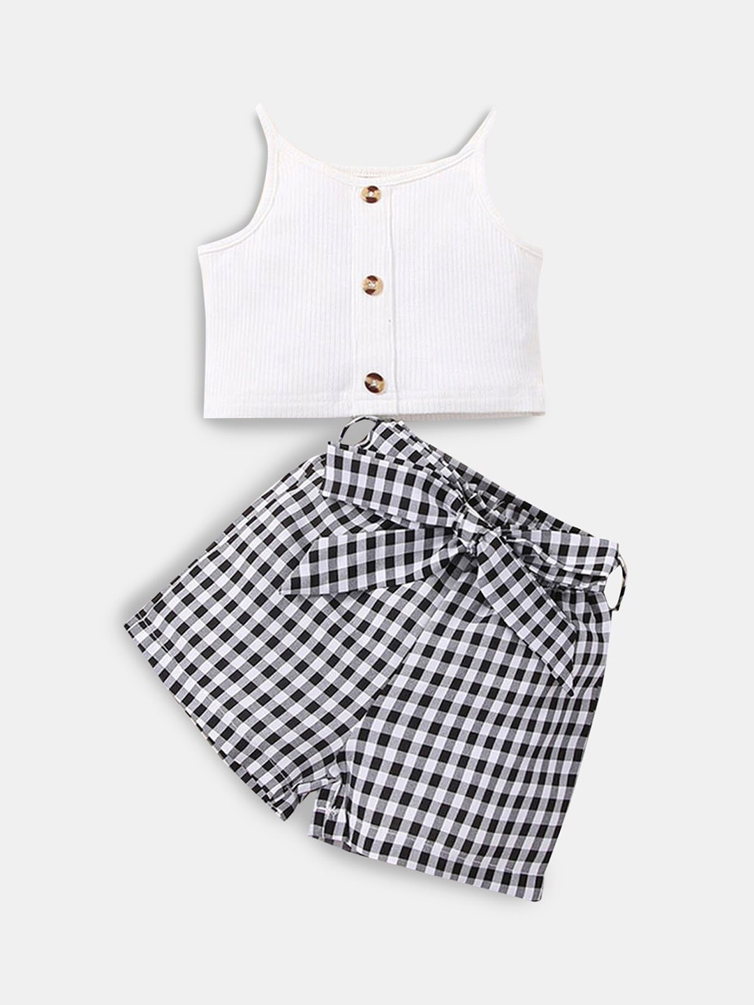

Hopscotch Girls White & Black Top with Shorts
