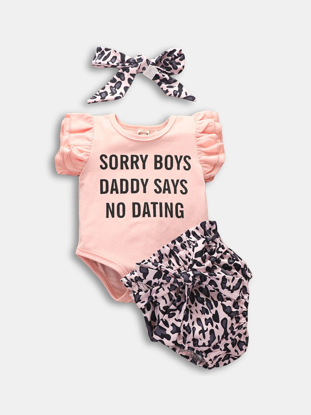 

Hopscotch Girls Pink & Black Printed Top with Shorts