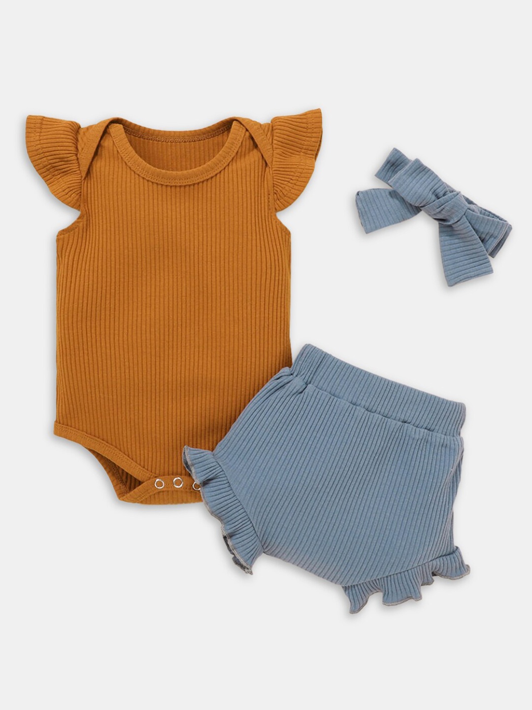 

Hopscotch Girls Blue & Brown Top with Shorts