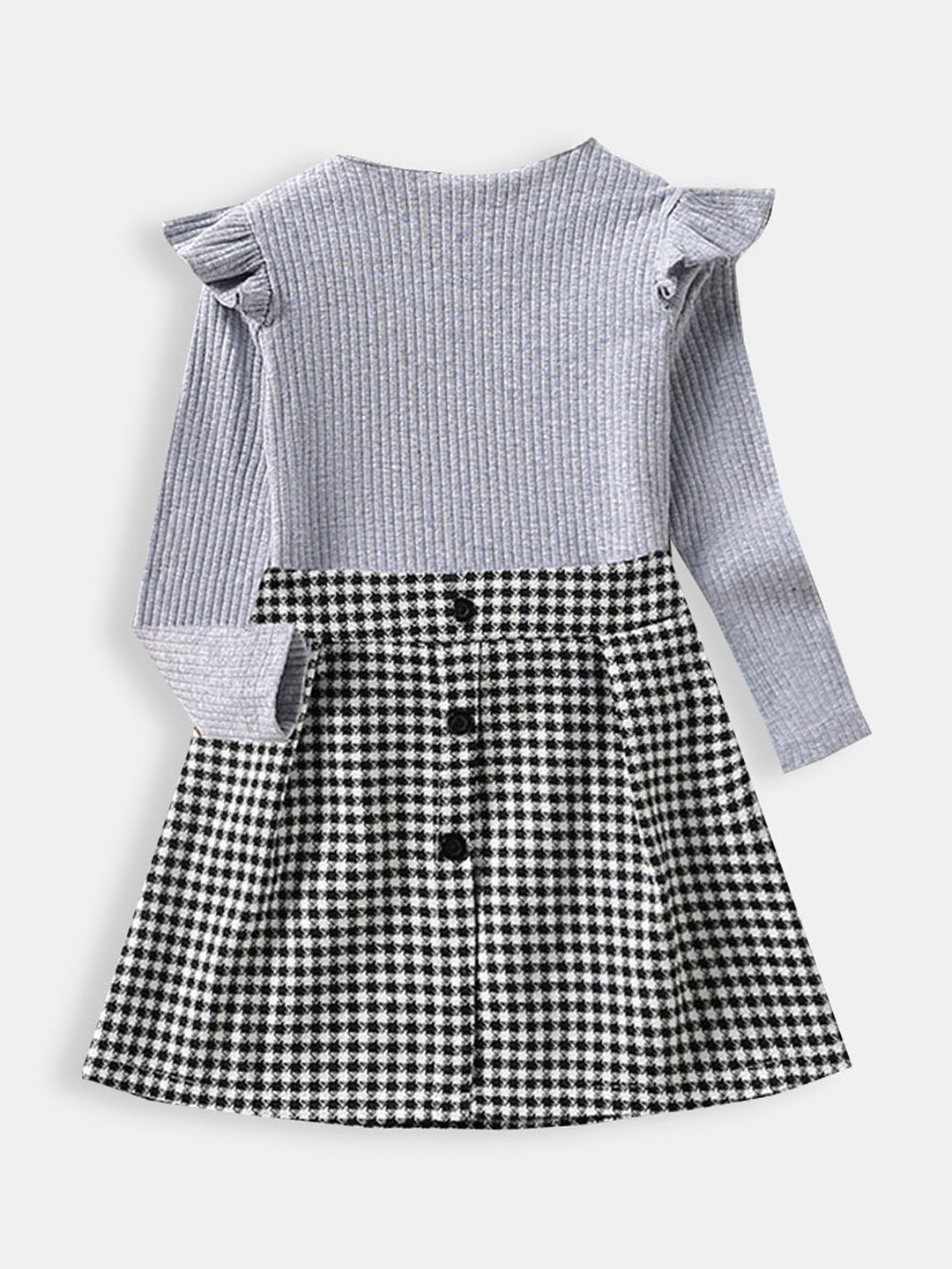 

Hopscotch Girls Grey & Black Top with Skirt