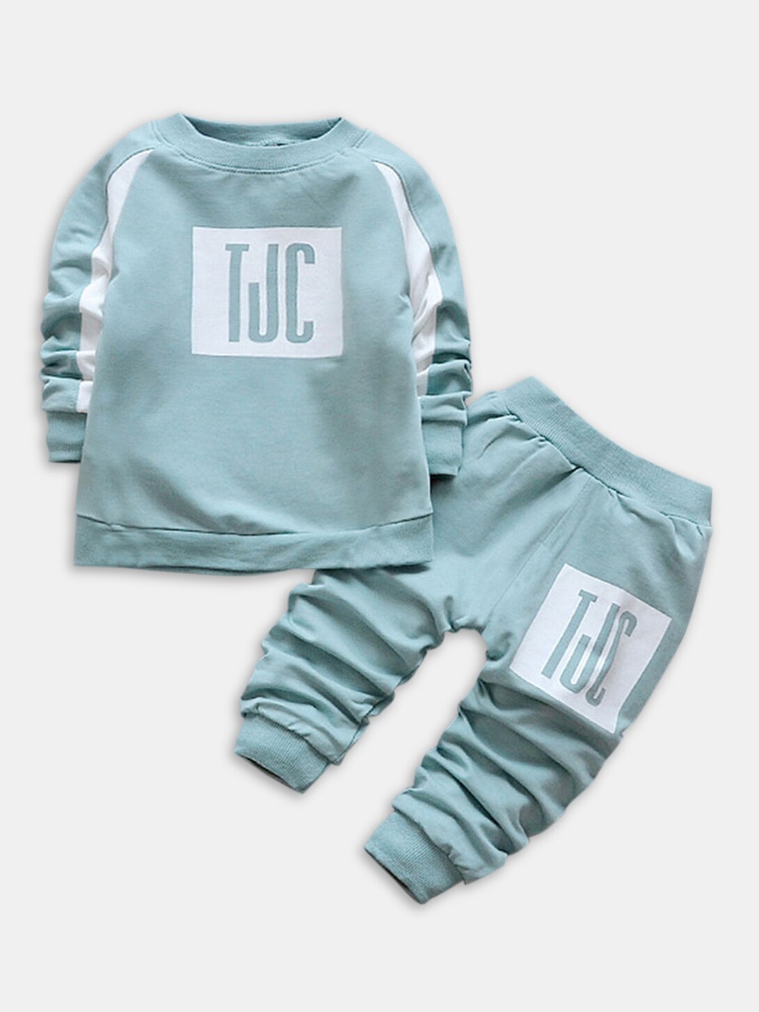 

Hopscotch Boys Blue & White Printed Top With Jogger Set