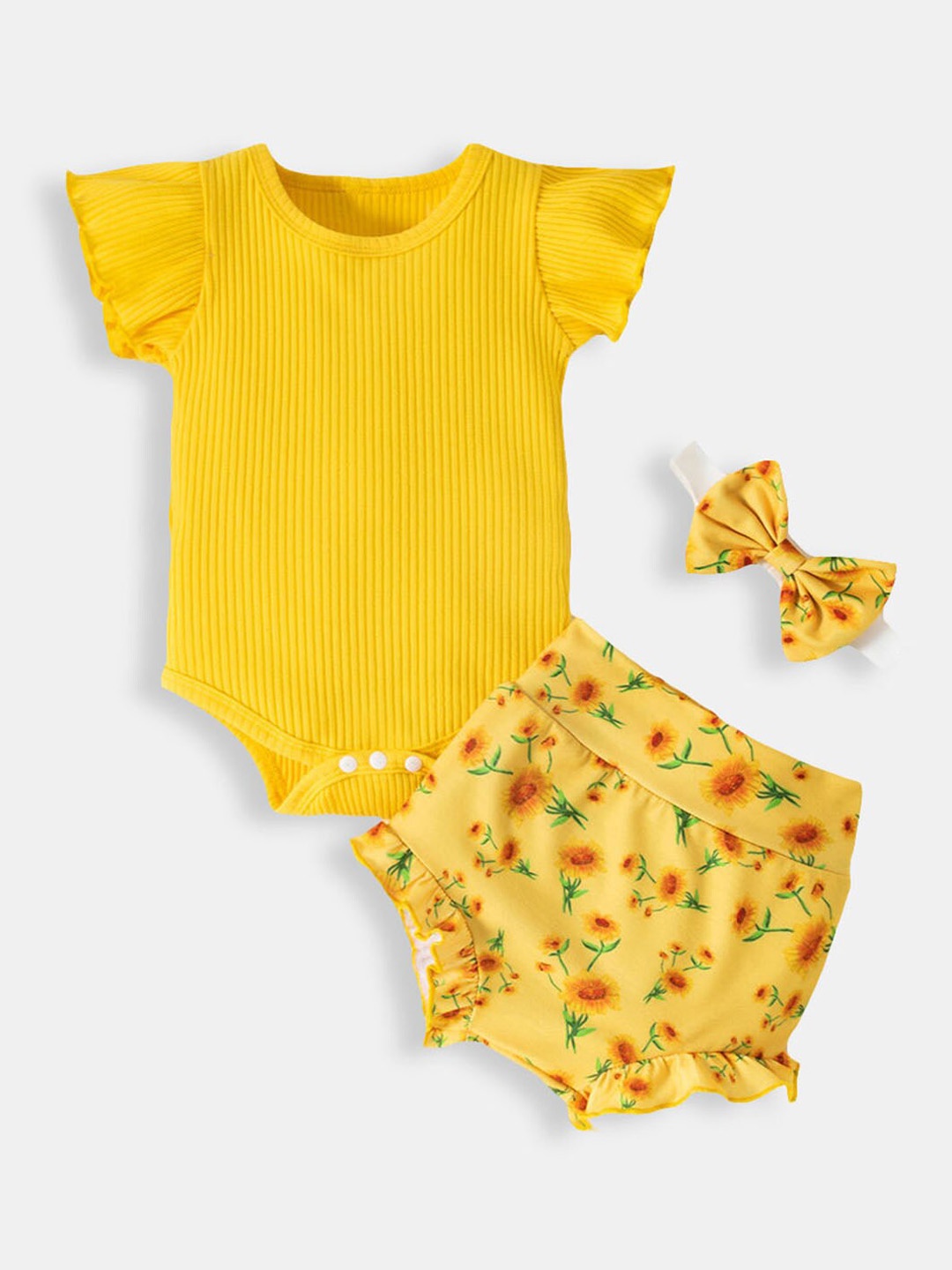 

Hopscotch Girls Yellow & Orange Top with Shorts