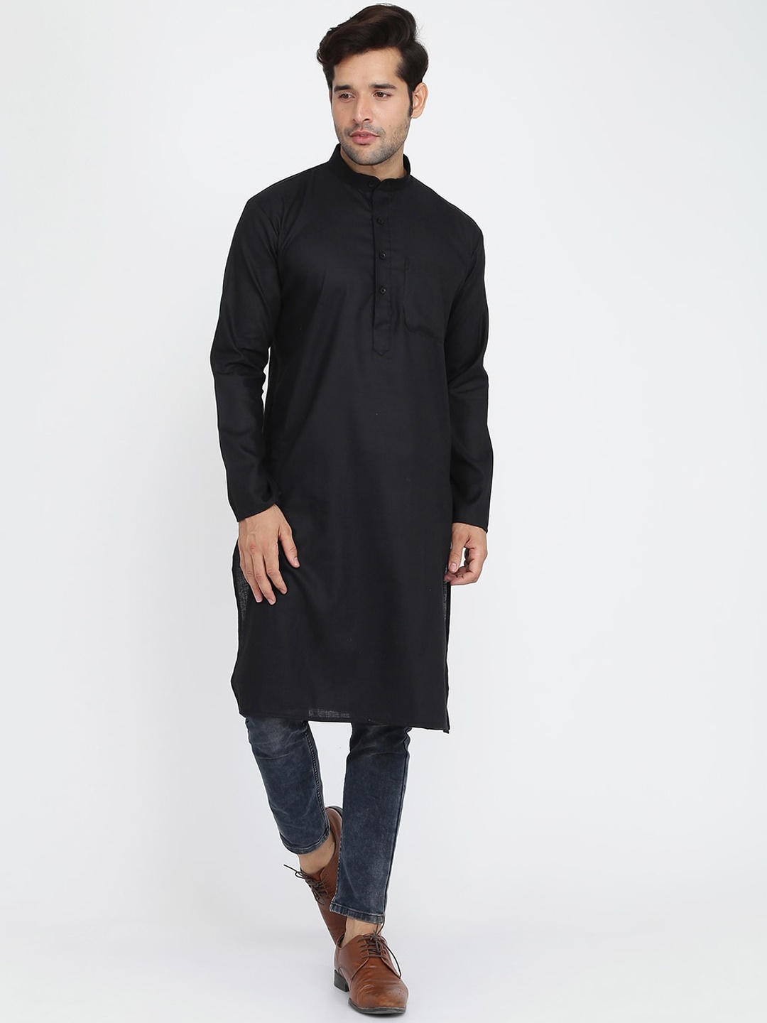 

ROYAL KURTA Men Black Kurta