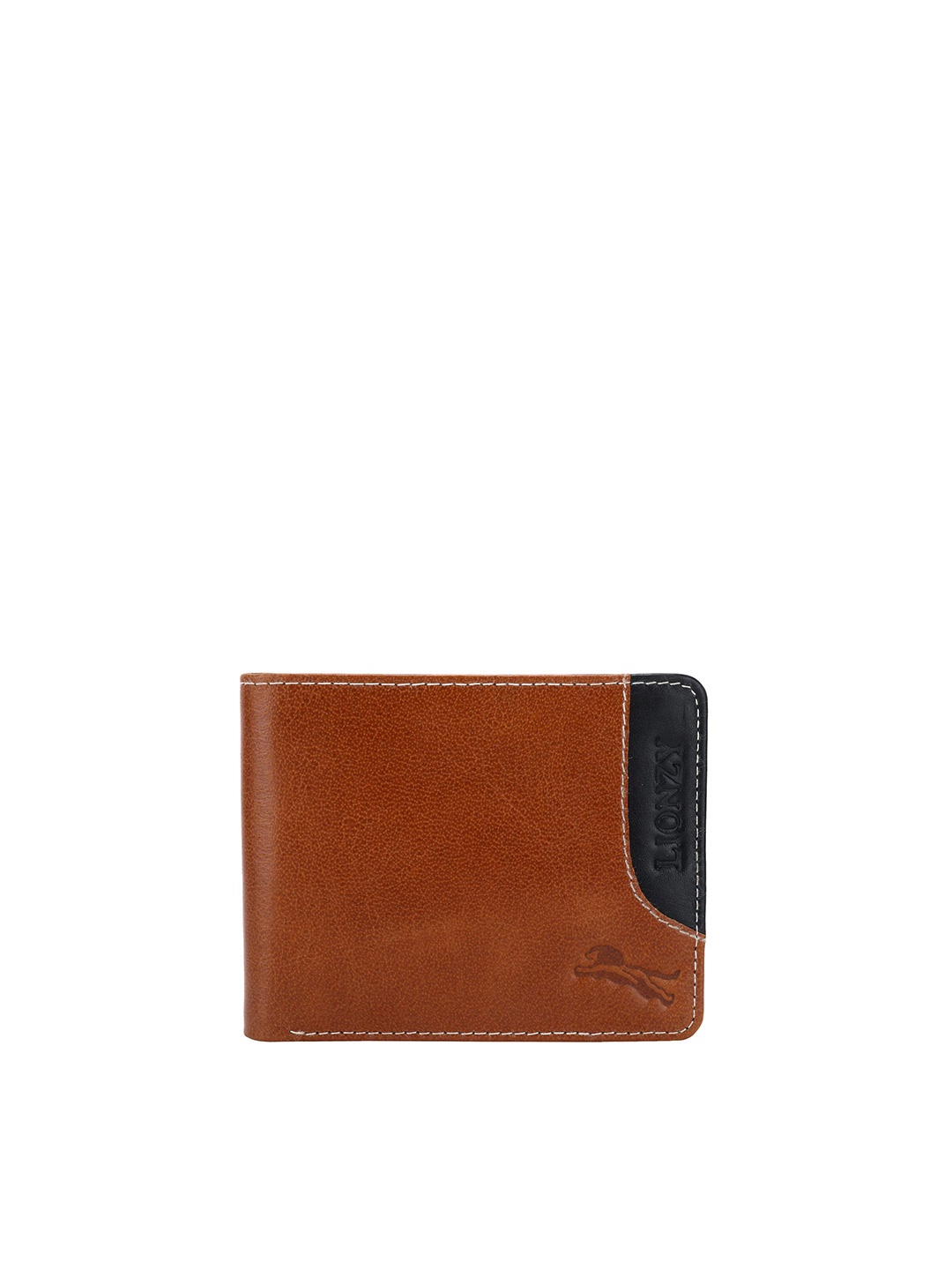 

LIONZY Men Brown Leather Two Fold Wallet