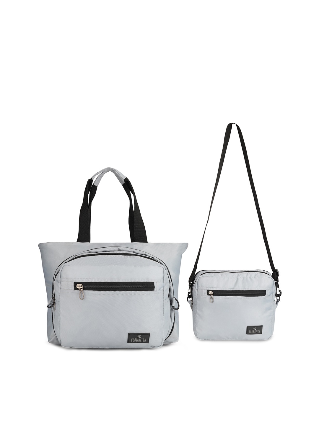 

THE CLOWNFISH Sarin Grey Shopper Handheld Bag with Tasselled