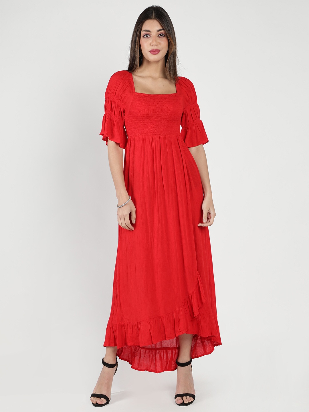

DEBONATELLA Red Crepe Maxi Dress