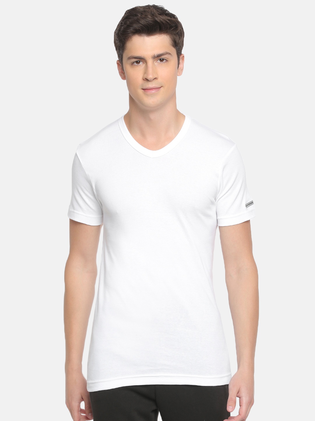 

Macroman M-Series Men White V-Neck T-shirt