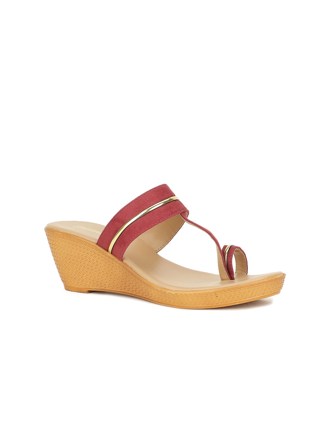 

Bata Women Red Colourblocked PU Wedge Sandals