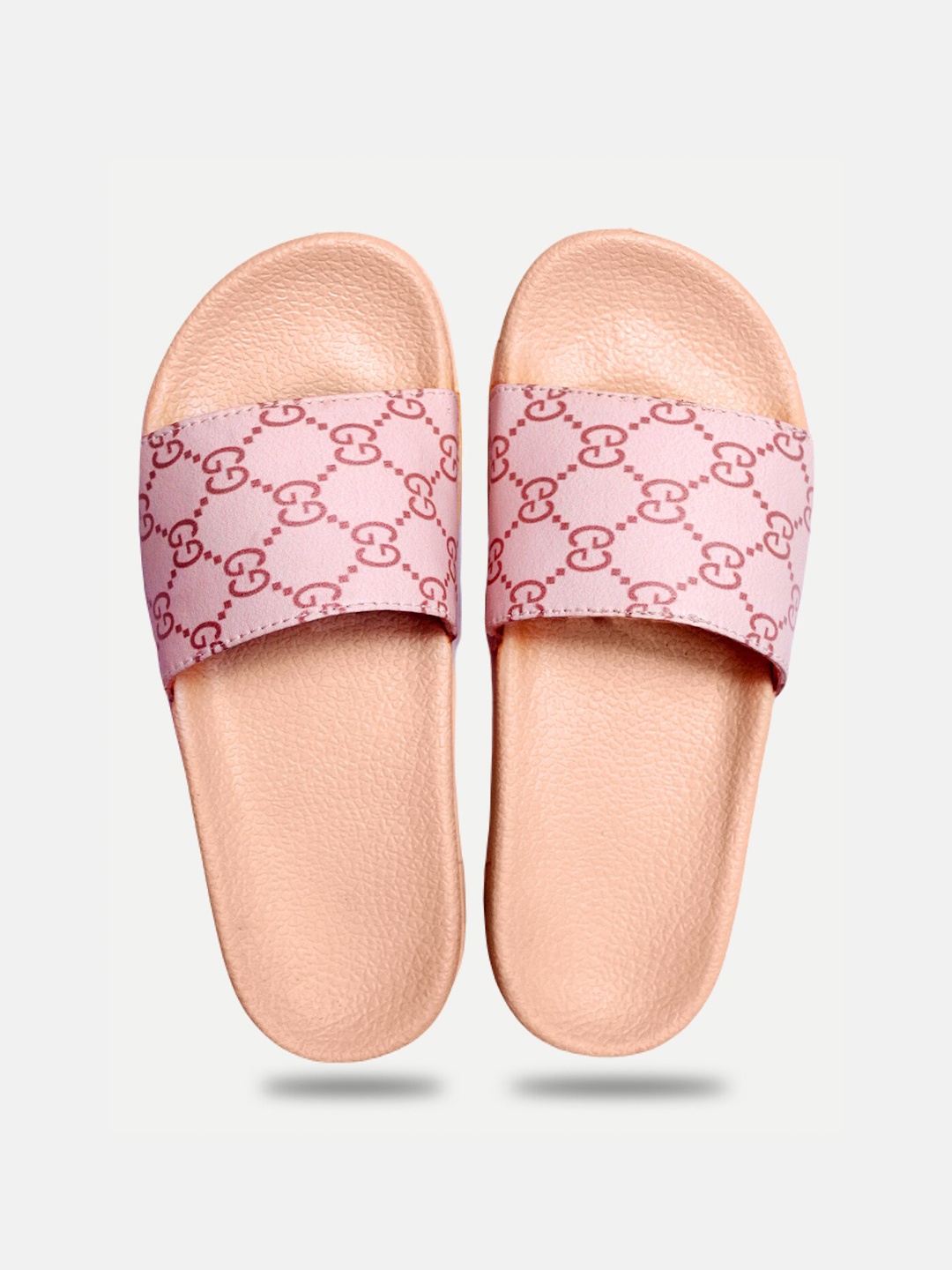 

ADIVER Women Pink Printed Sliders