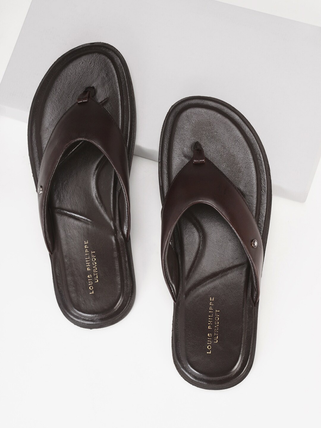 

Louis Philippe Men Brown Thong Flip-Flops