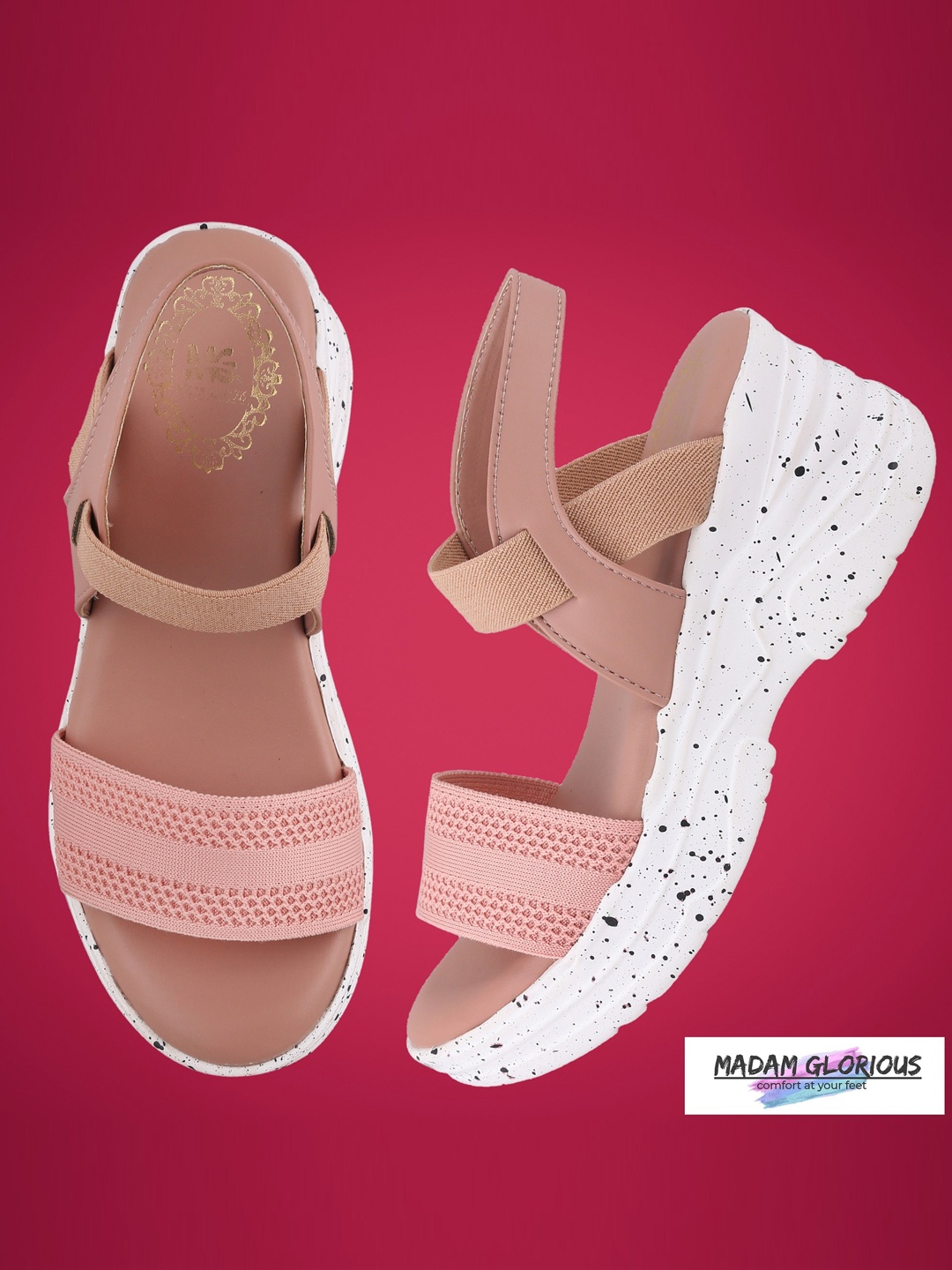 

madam glorious Peach-Coloured Platform Heels