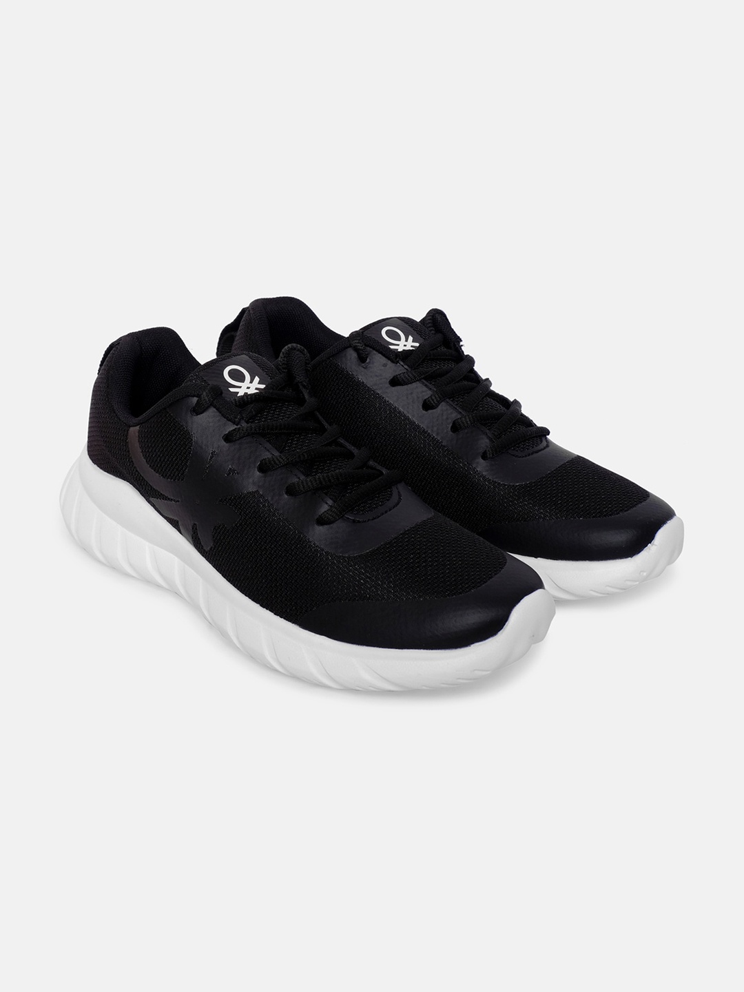 

United Colors of Benetton Women Black Woven Design Sneakers