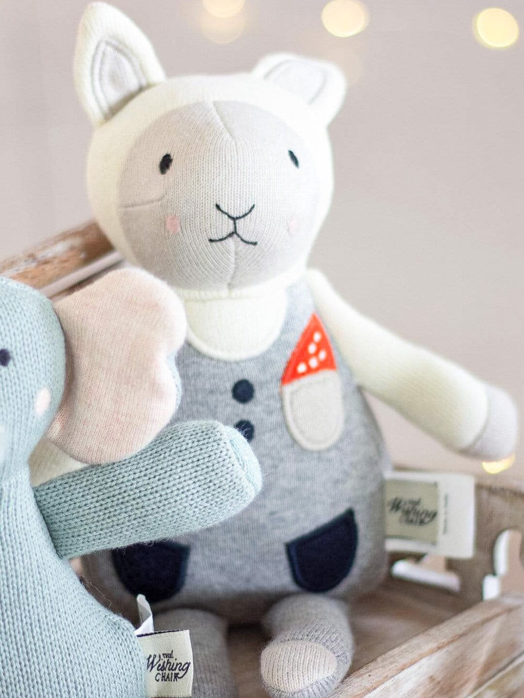 

The Wishing Chair Kids Grey & White Doodles Knitted Cotton Toy