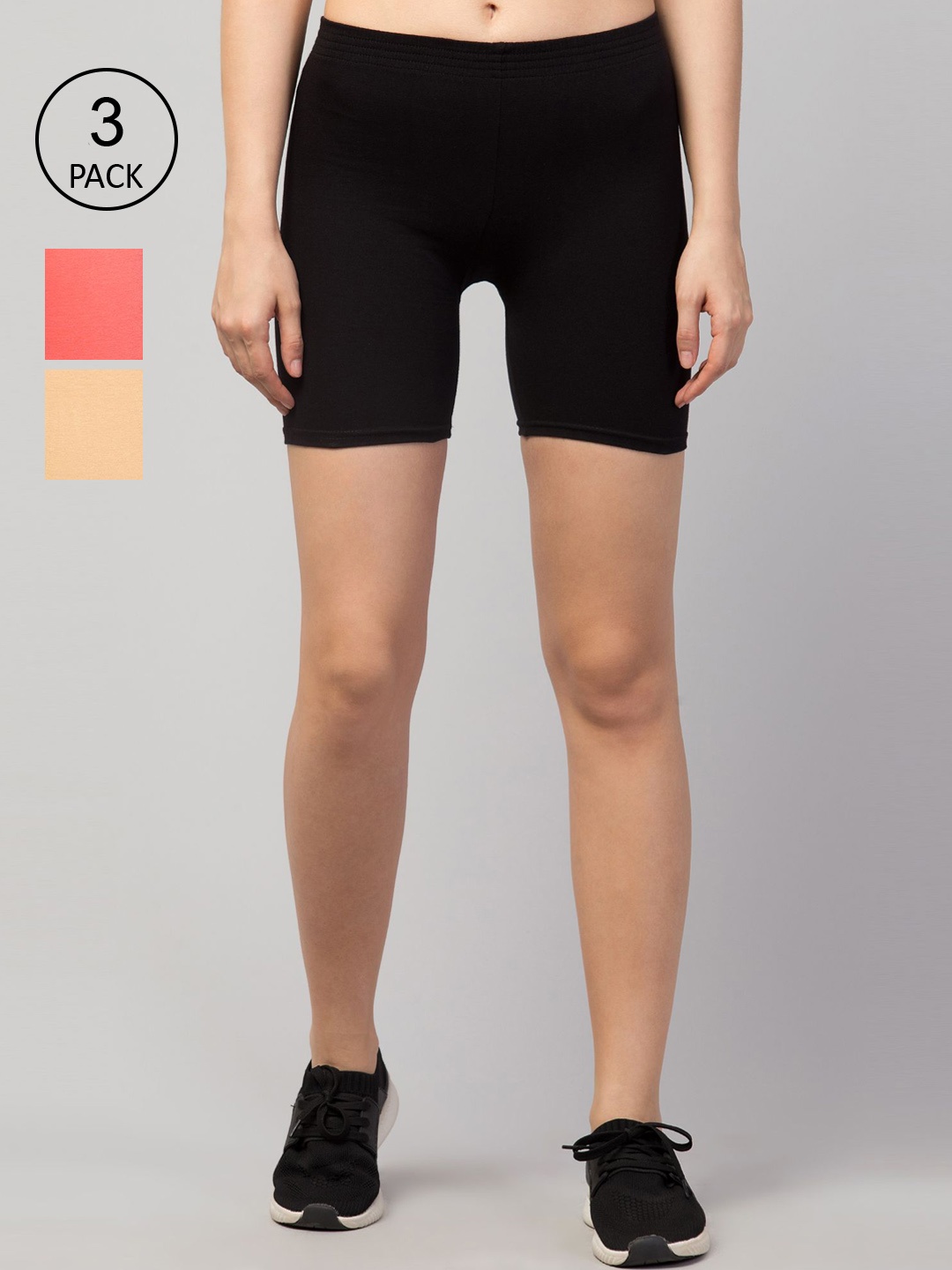 

Apraa & Parma Women Black Slim Fit Cycling Sports Shorts