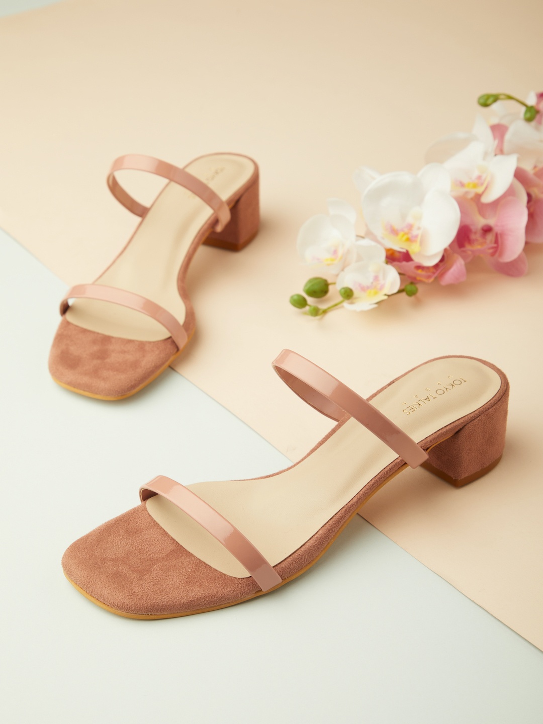 

Tokyo Talkies Women Pink Block Open Toe Heels