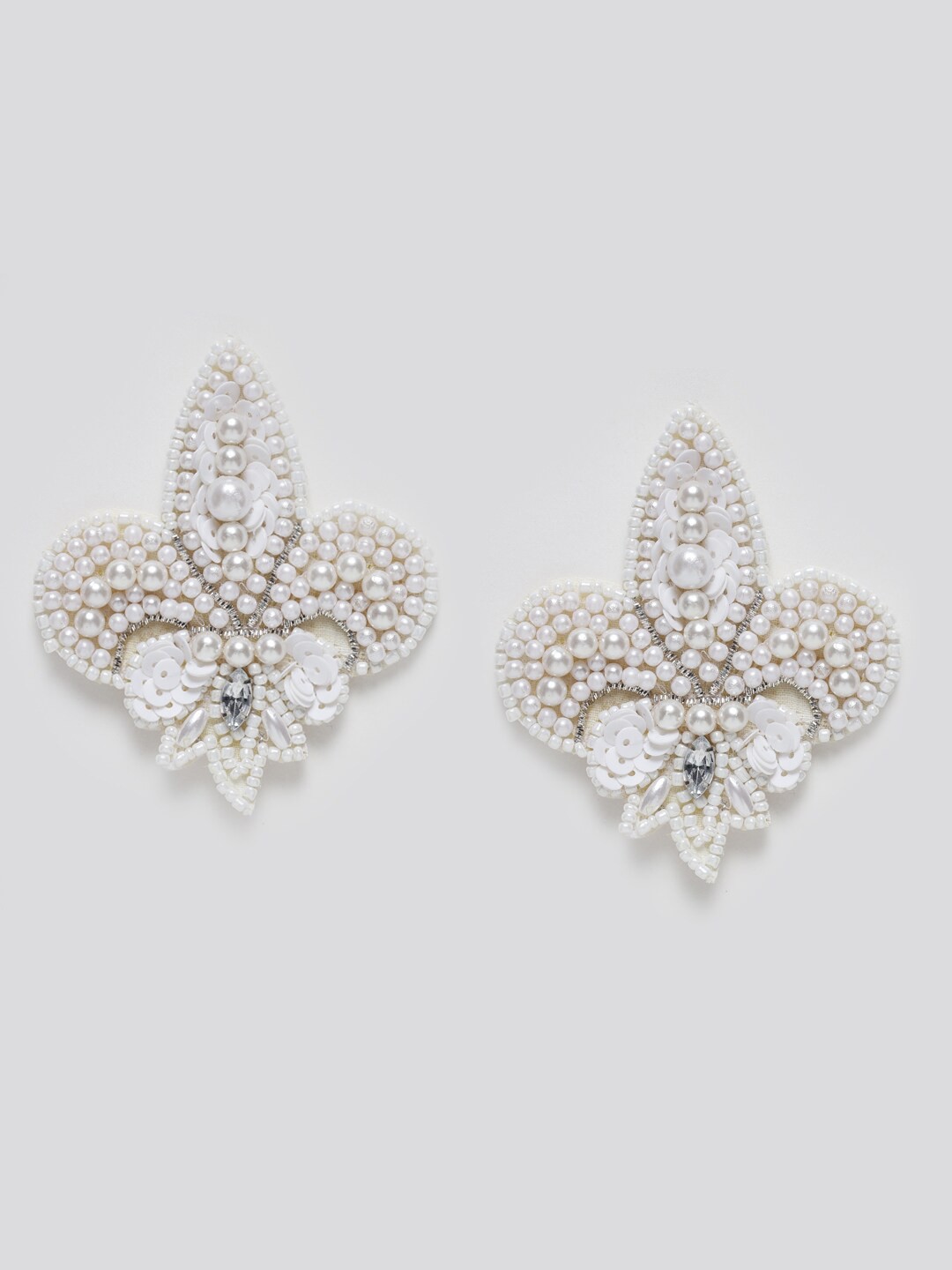 

Samshek White Contemporary Drop Earrings