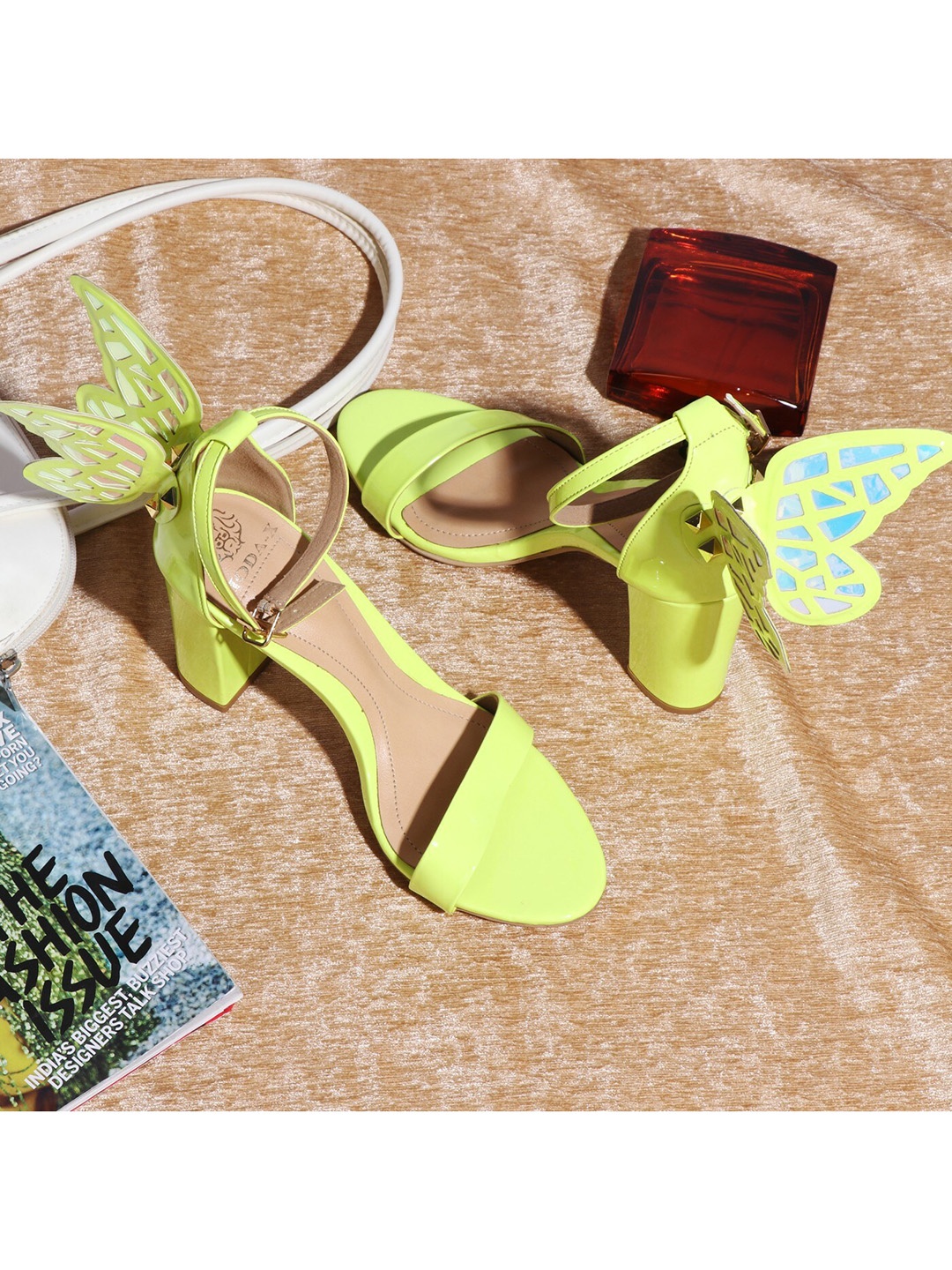 

MODA-X Women Yellow Embellished Stiletto Sandals