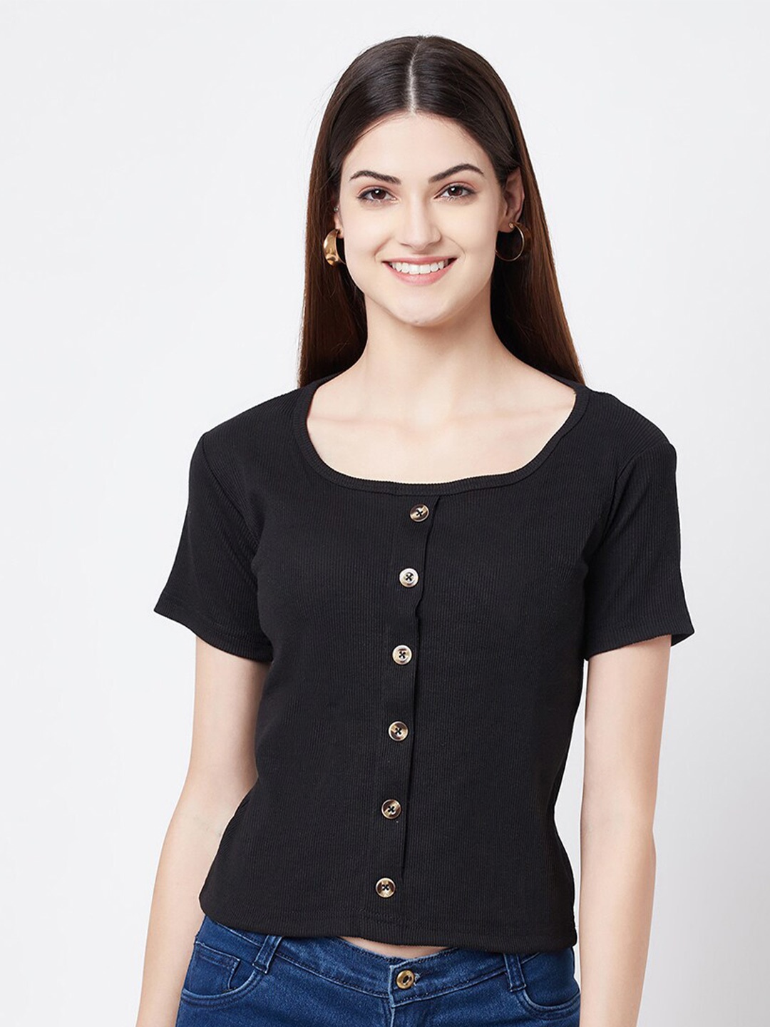 

ELEGANCE Black Regular Top