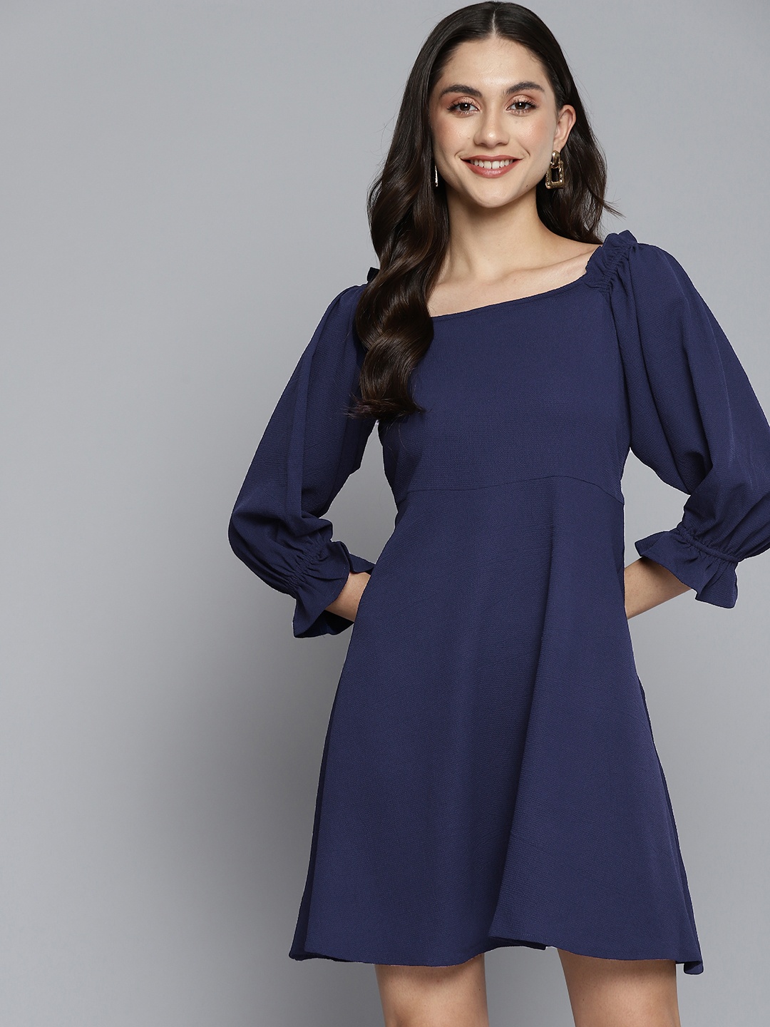 

DENNISON Navy Blue Crepe Dress