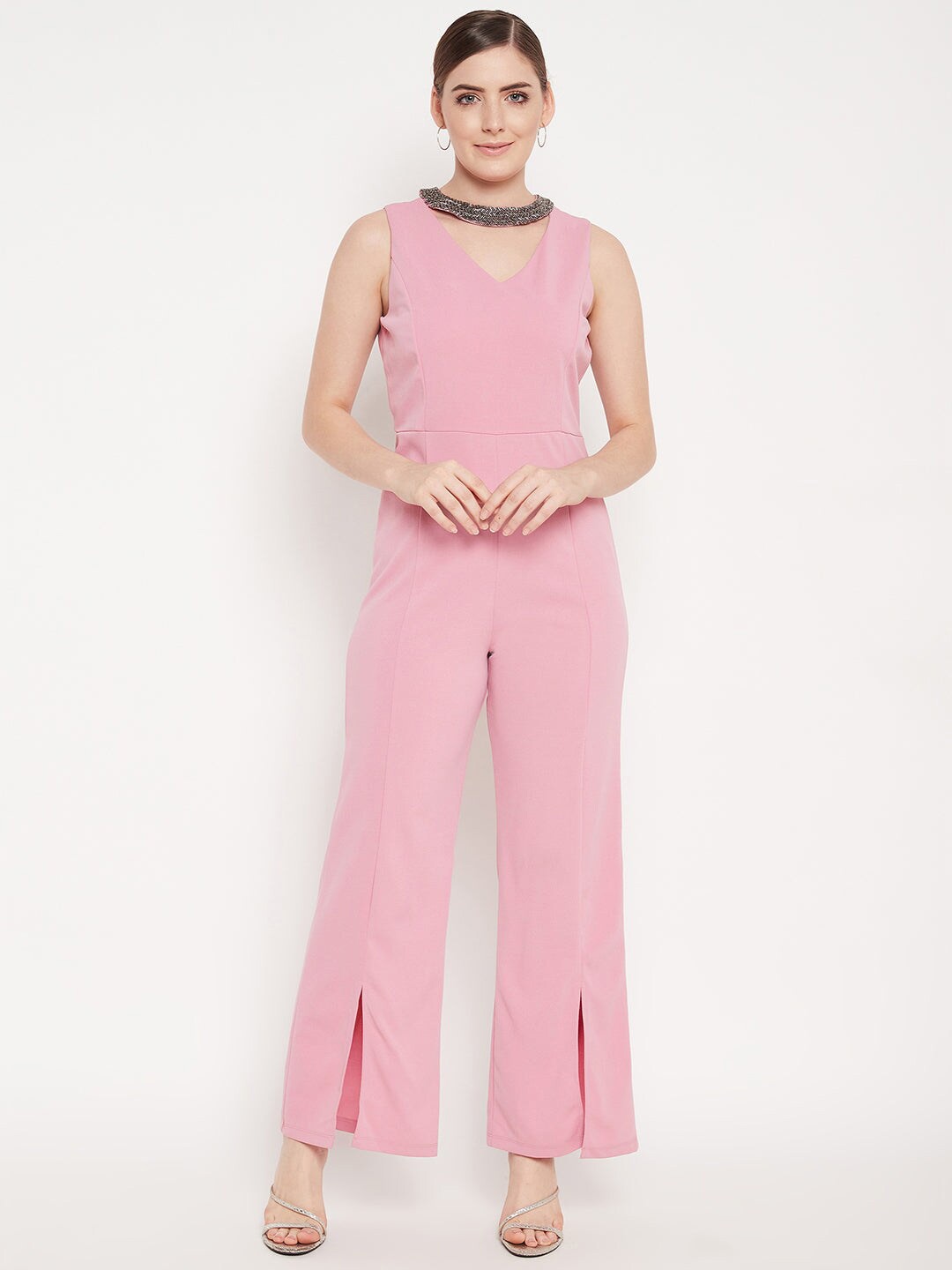 

Madame Women Pink Basic Jumpsuit