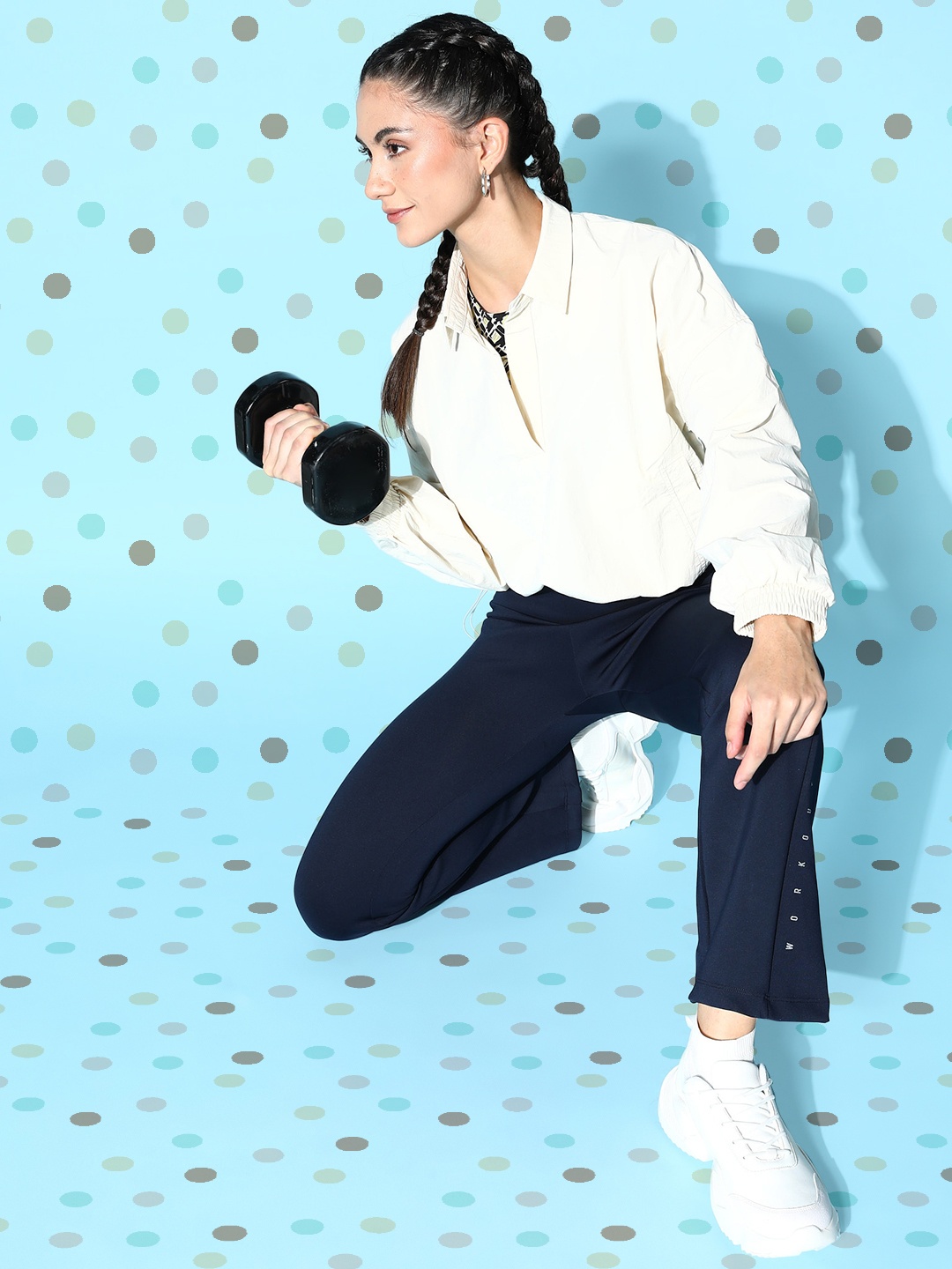 

Sweet Dreams Women Navy Blue Solid Wide Leg Track Pants