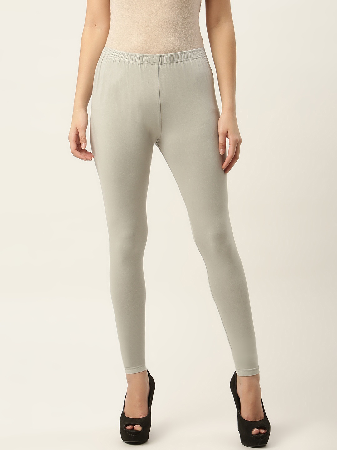 

Ms.Lingies Women Grey Solid Ankle-Length Leggings