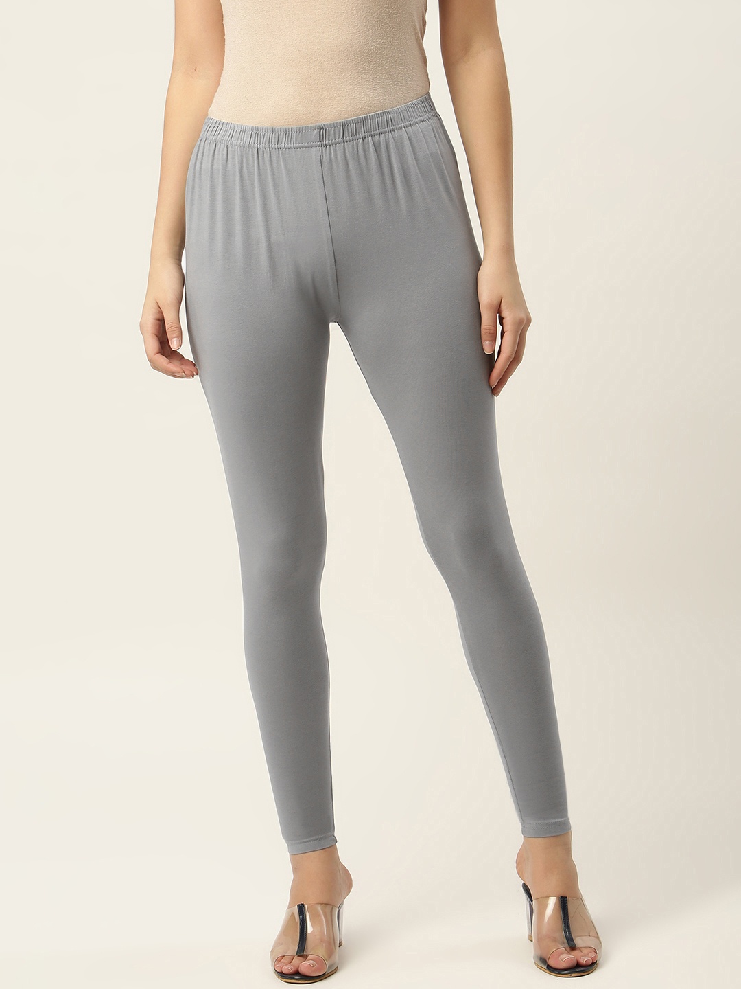 

Ms.Lingies Women Grey Solid Ankle-Length Leggings
