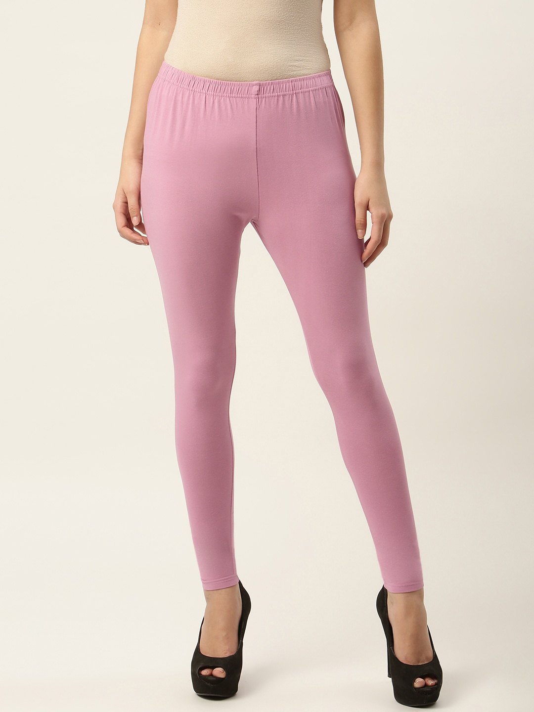 

Ms.Lingies Women Pink Solid Ankle-Length Leggings