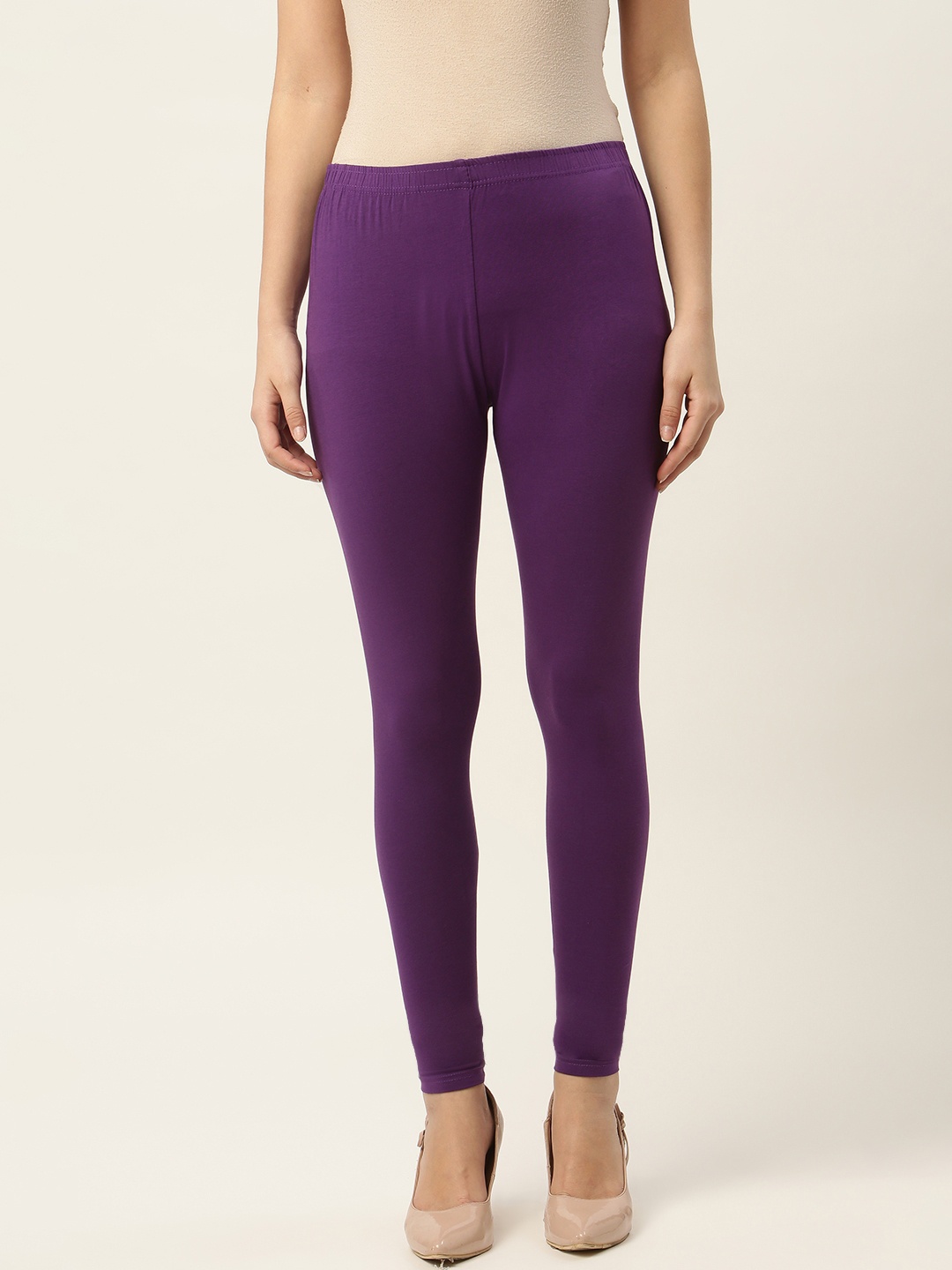 

Ms.Lingies Women Purple Solid Ankle-Length Leggings