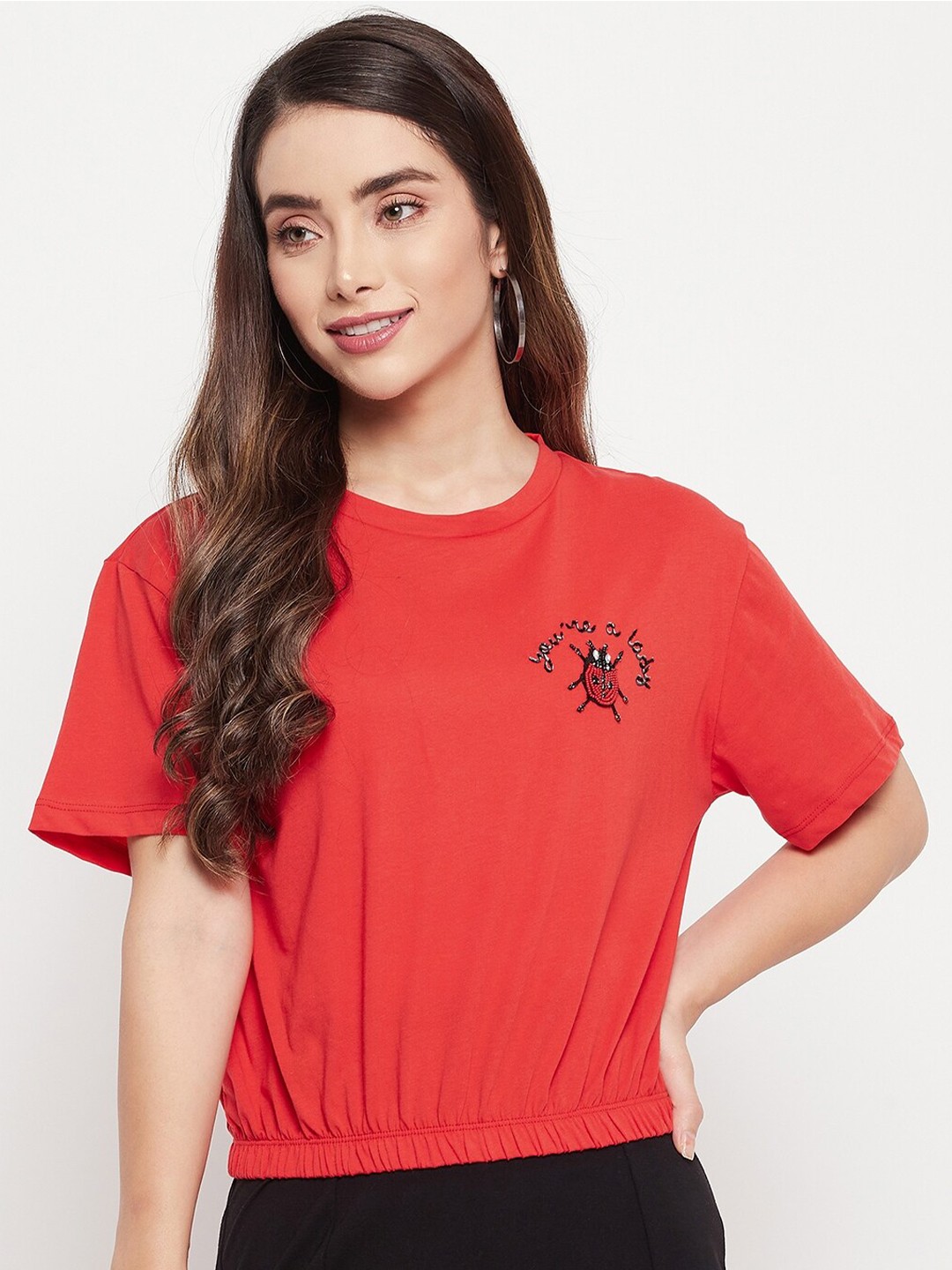 

Madame Red Print Top