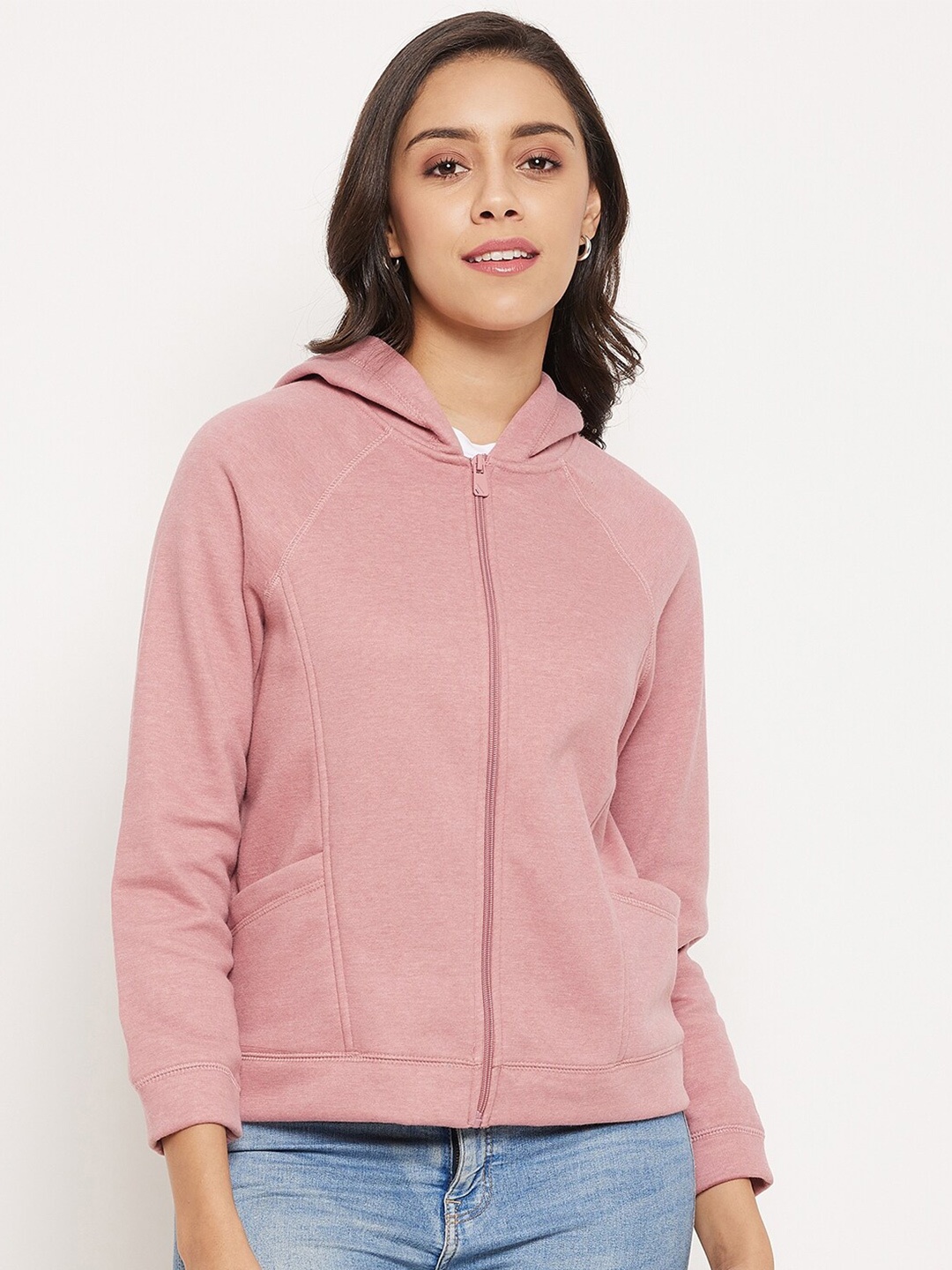 

Madame Women Pink Hooded Sweatshirt
