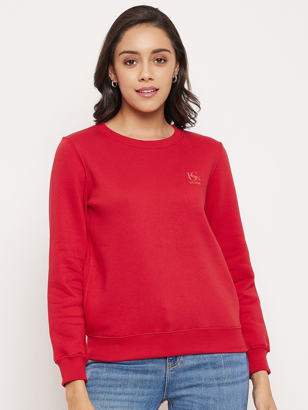 

Madame Women Red Sweatshirt