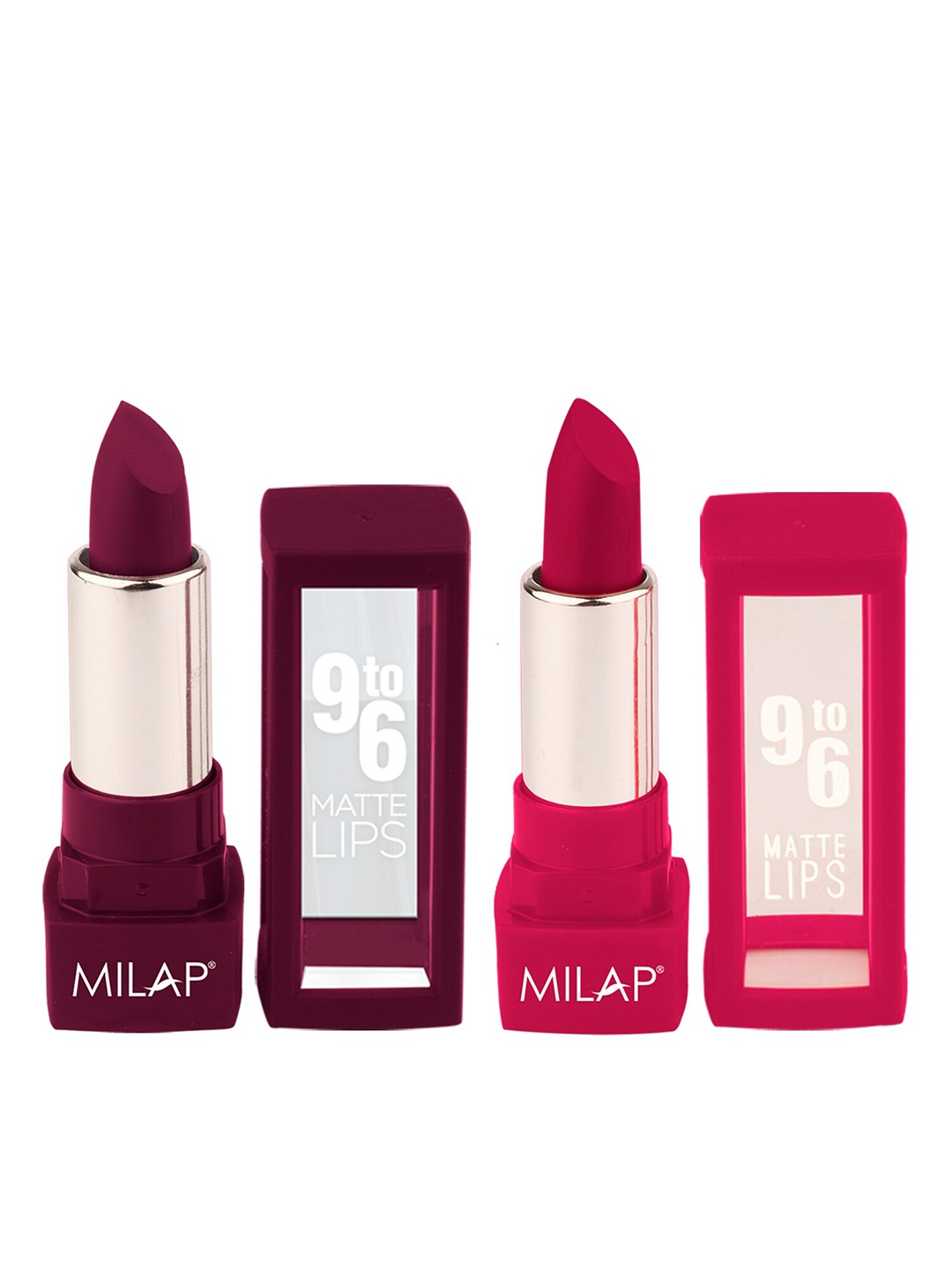 

MILAP Set Of 2 9to6 Matte Lips Lipstick 4.2g Each - Cloud 9 & Glamorous, Pink
