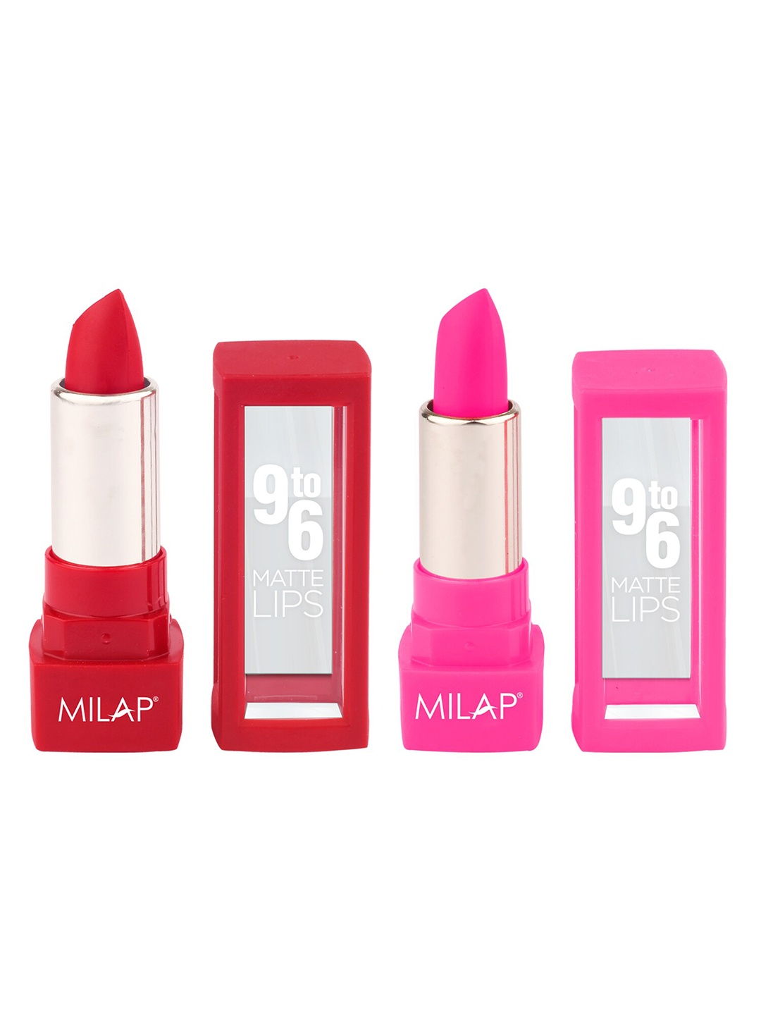 

MILAP 2 Pack 9 to 6 Matte Lipstick, Red