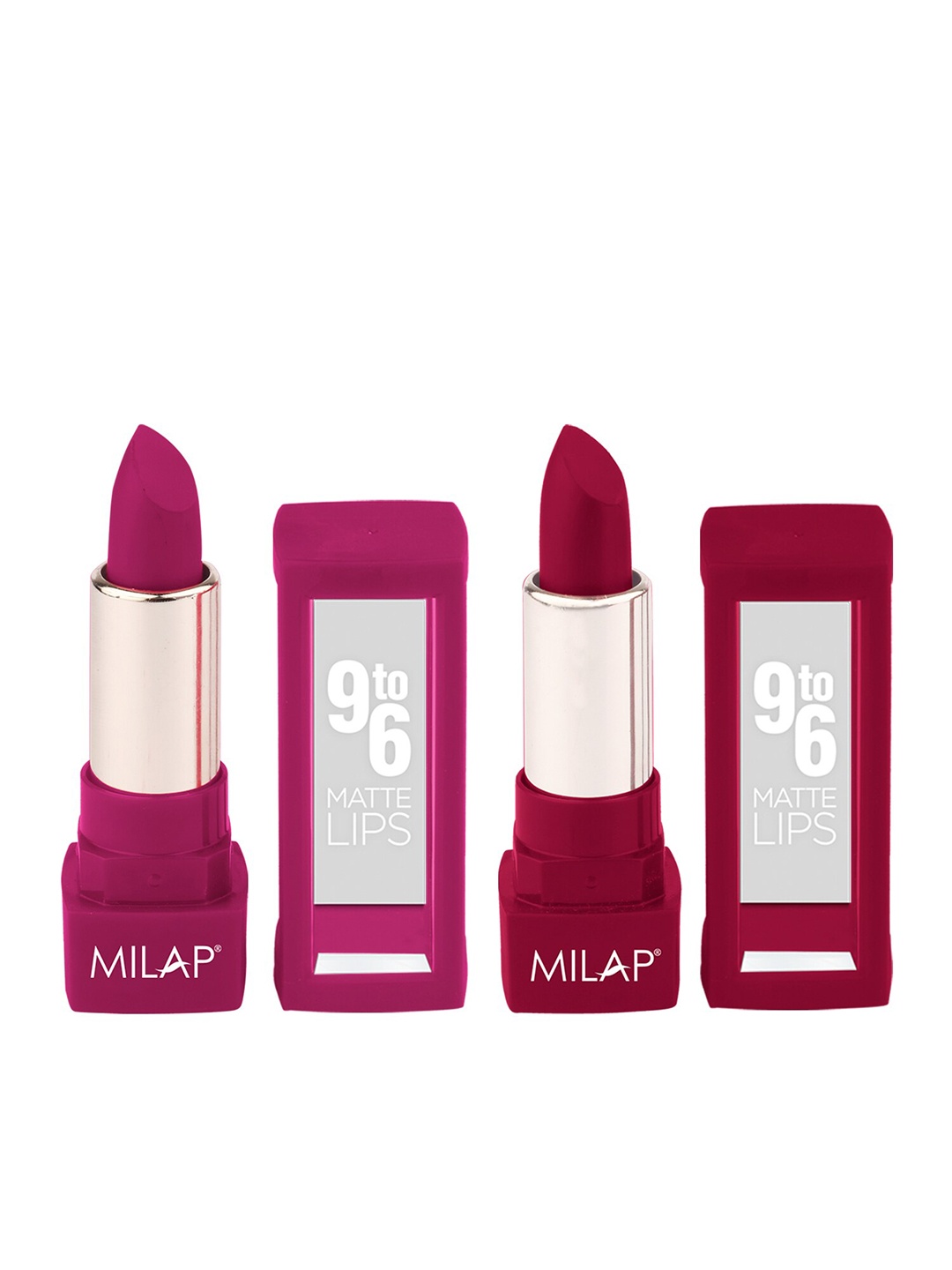 

MILAP Set Of 2 9 to 6 Matte Lipstick SL001_14,15, Purple
