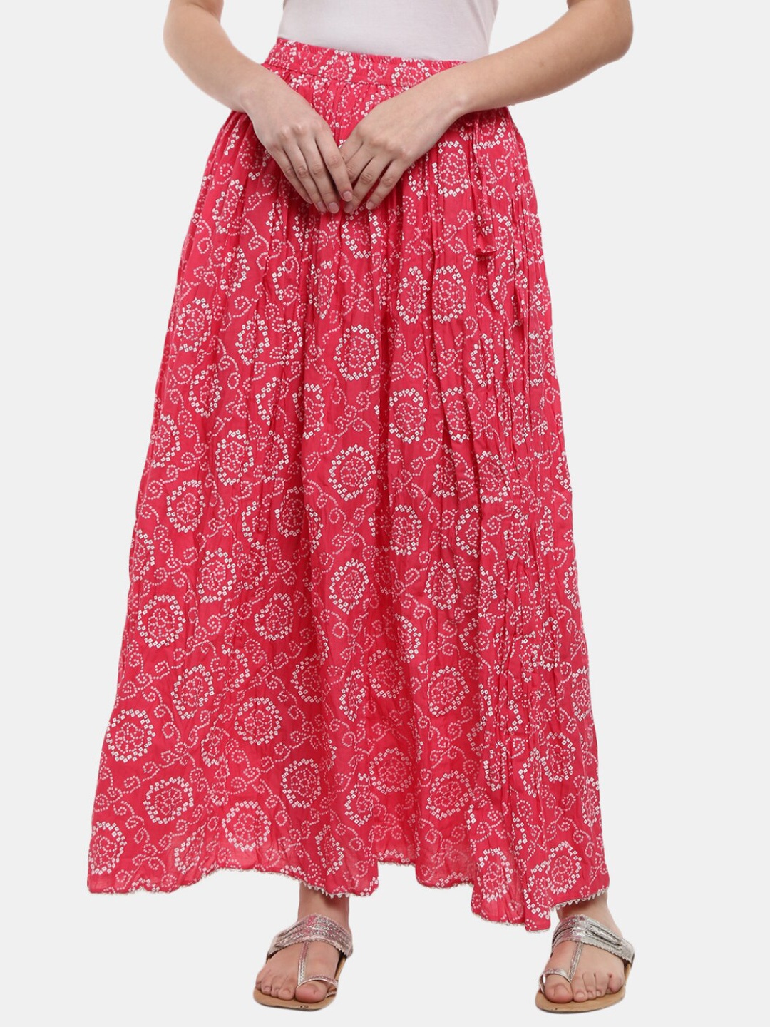 

V-Mart Women Red & White Printed Maxi Skirts