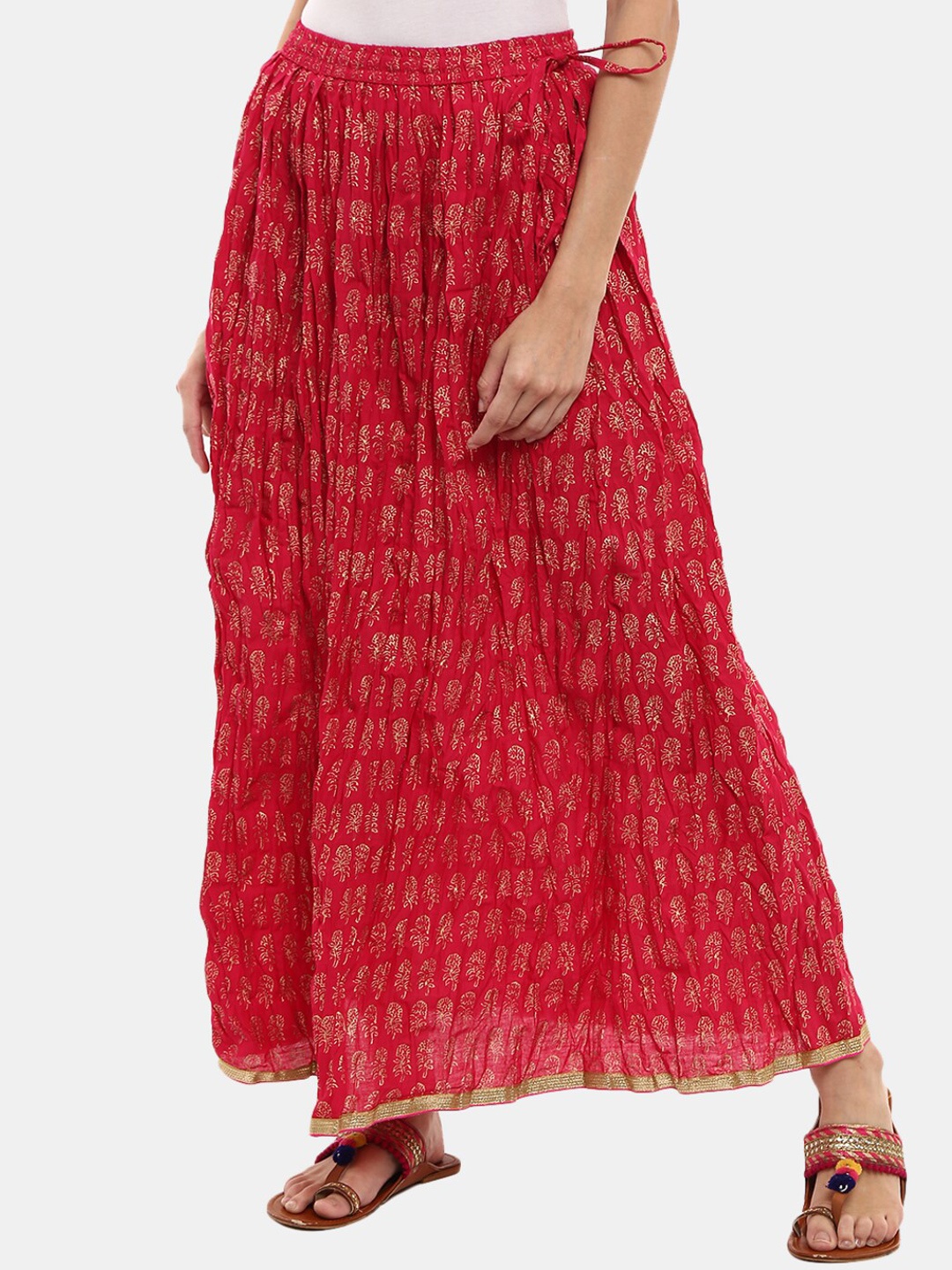 

V-Mart Women Pink Maxi-Length Flared Skirt