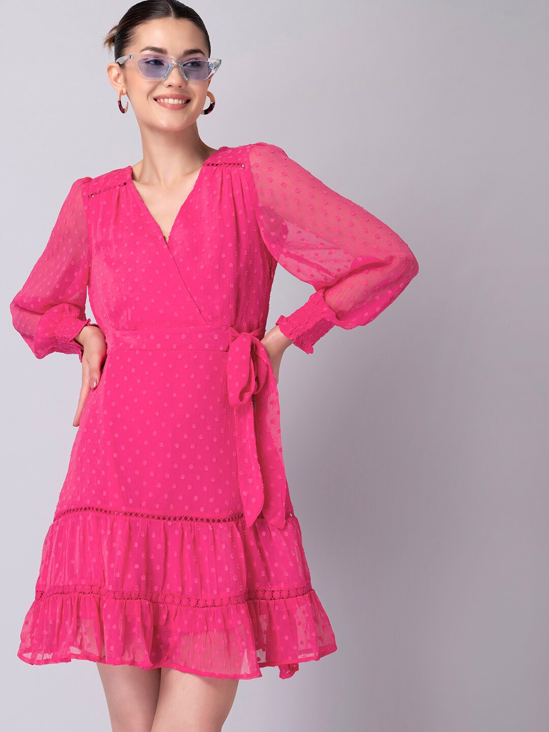 

FabAlley Pink Georgette Dress