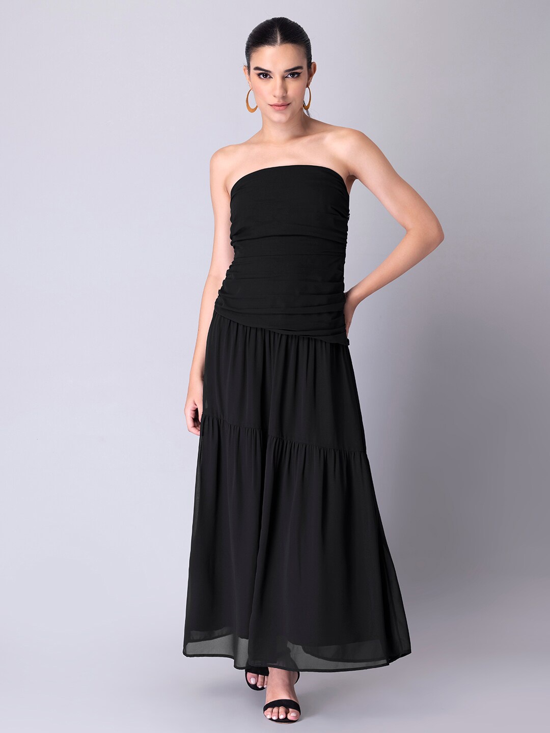 

FabAlley Black Georgette Maxi Dress