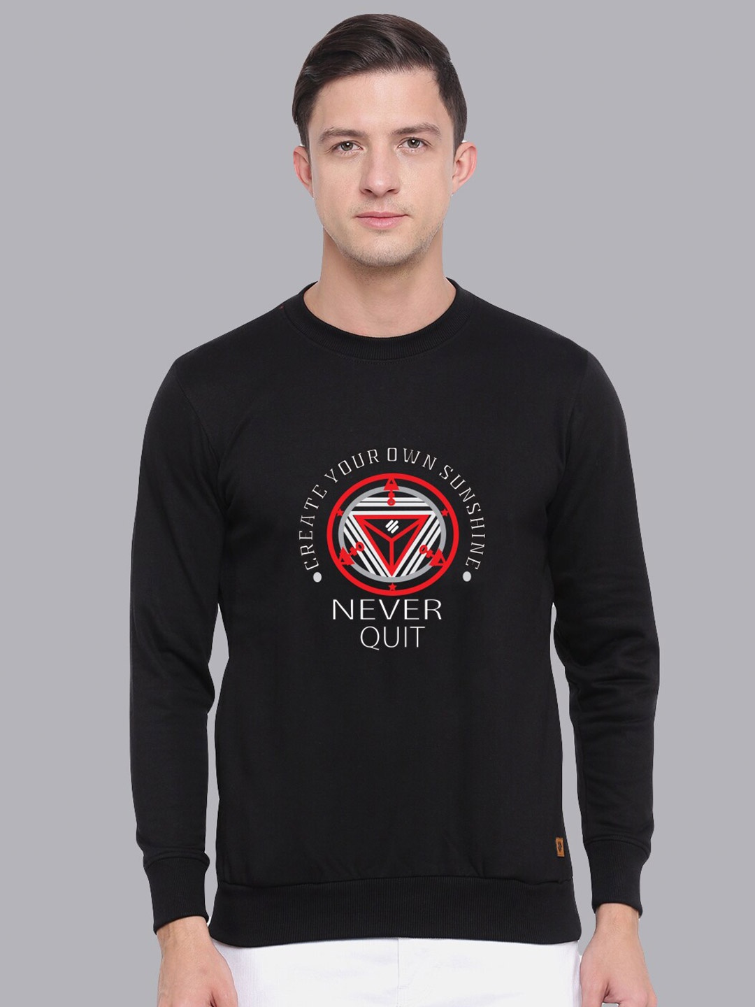 

ONN Men Black Printed Pullover Sweatshirt