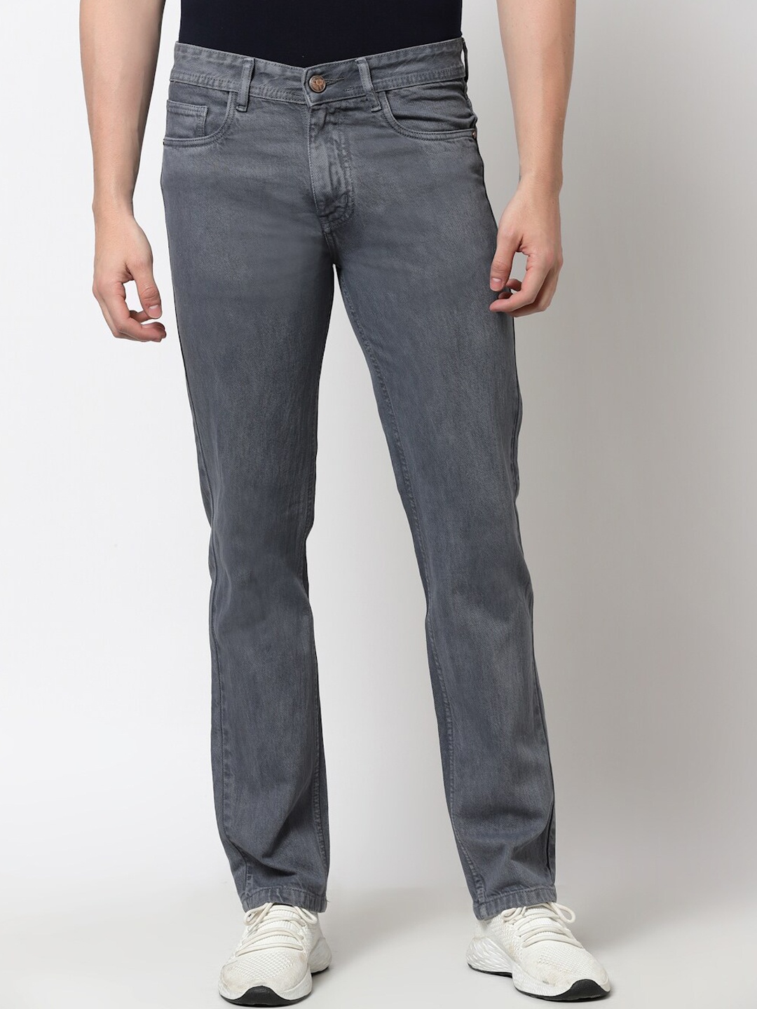 

FEVER Men Grey Cotton Denim Regular Mid-Rise Fit Jeans