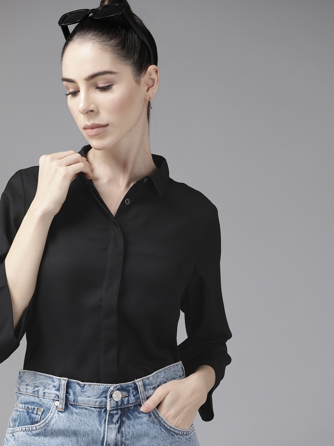 

Roadster Women Black Casual Shirt