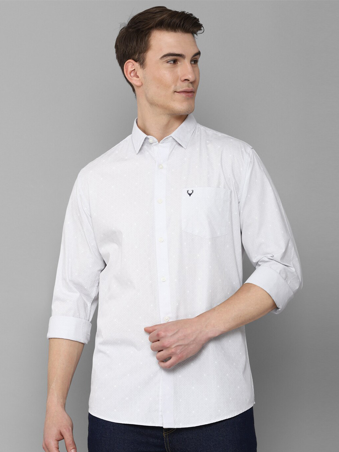 

Allen Solly Men White Solid Slim Fit Casual Shirt